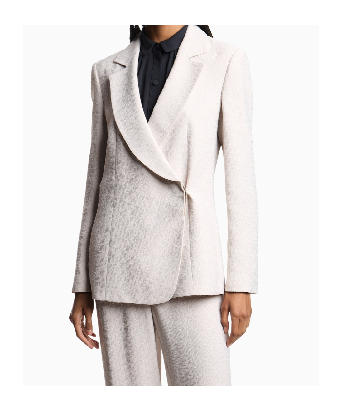 Emporio Armani Long-sleeved Suit Jacket In Neutral