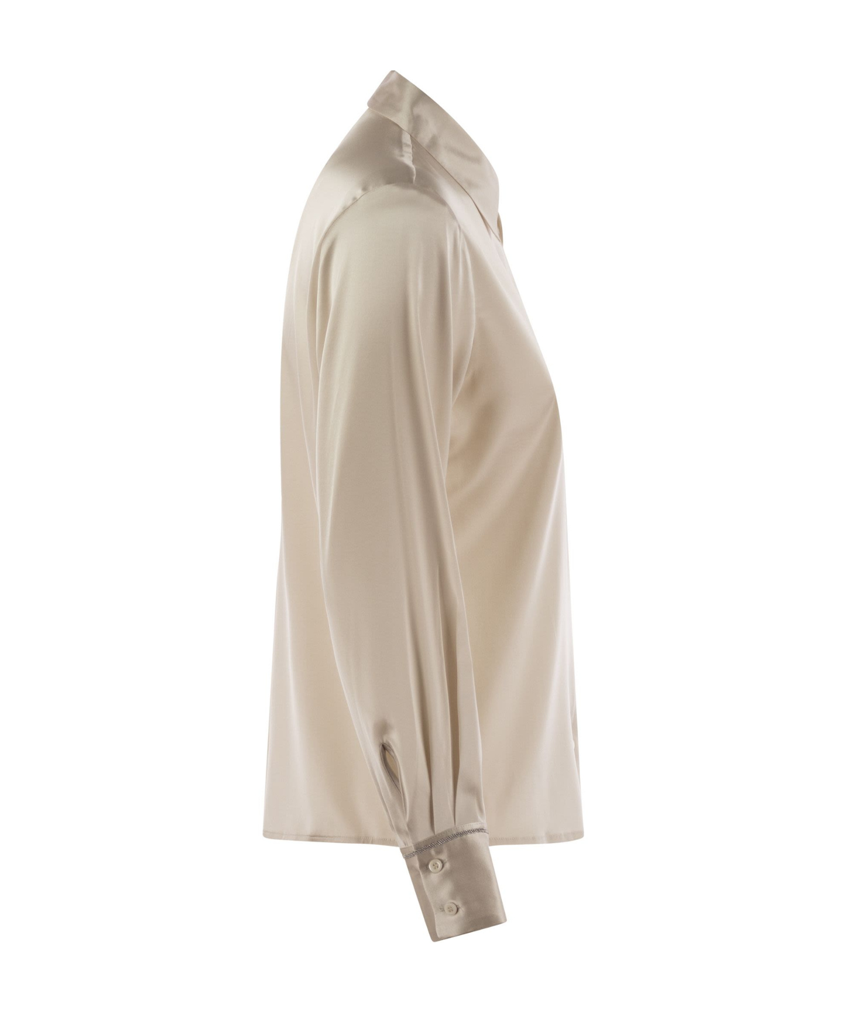 Peserico Women Silk Crepe Shirt In Nude