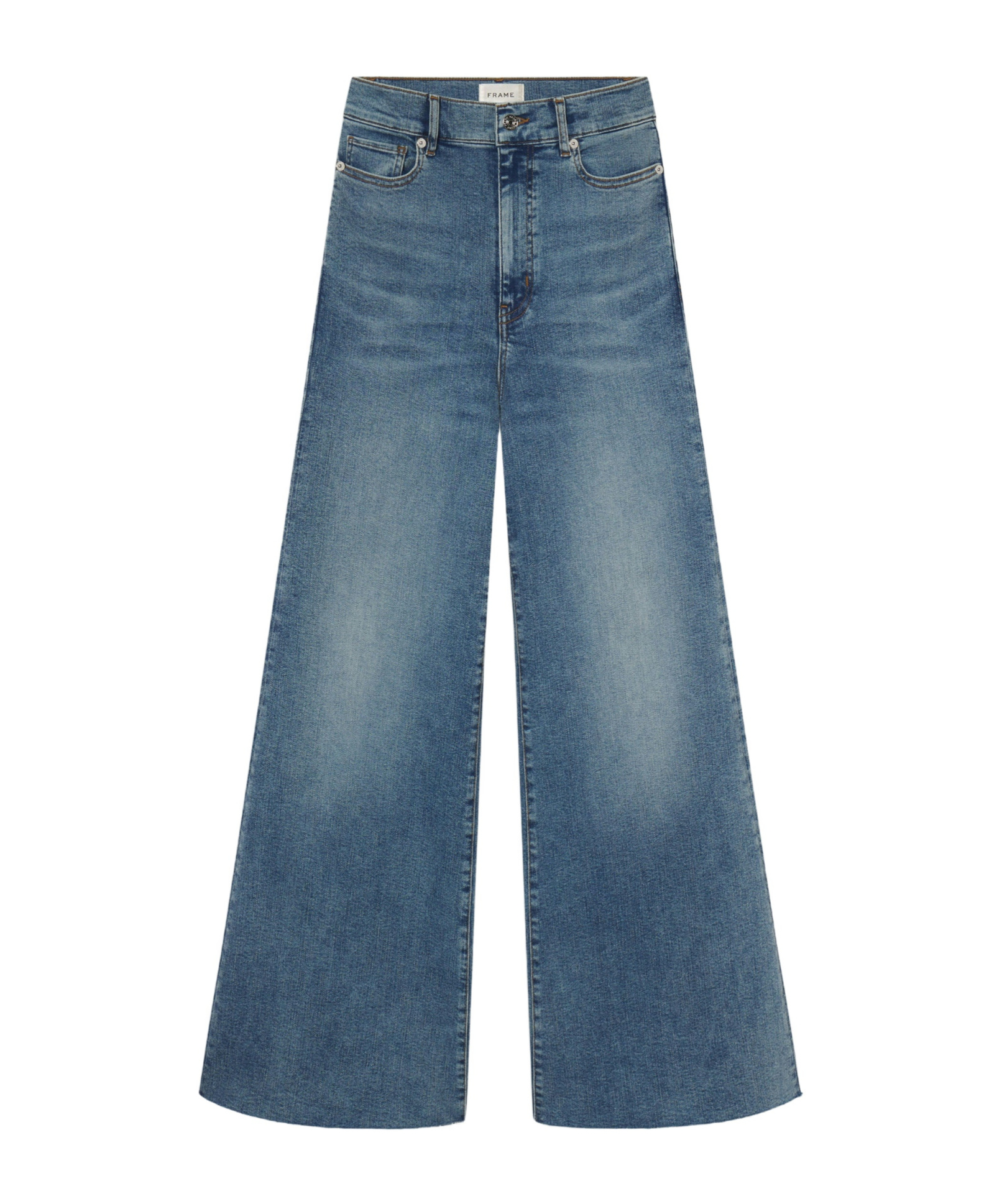 Frame High-rise Wide-leg Jeans In Blue