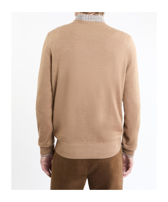 Fay Crew-neck Wool Jumper In Nude