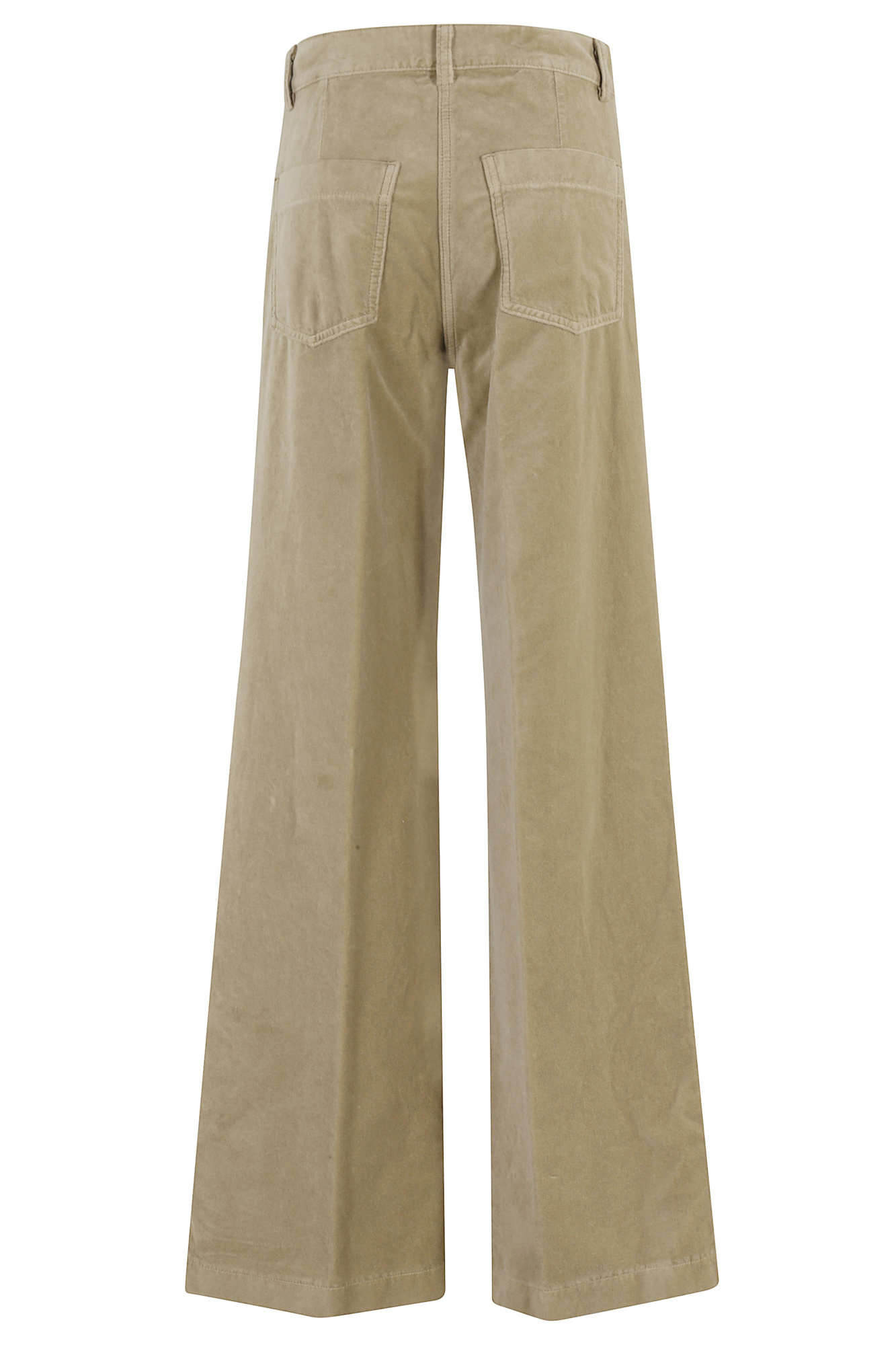 Aspesi Wide-leg Velvet Trousers In Brown