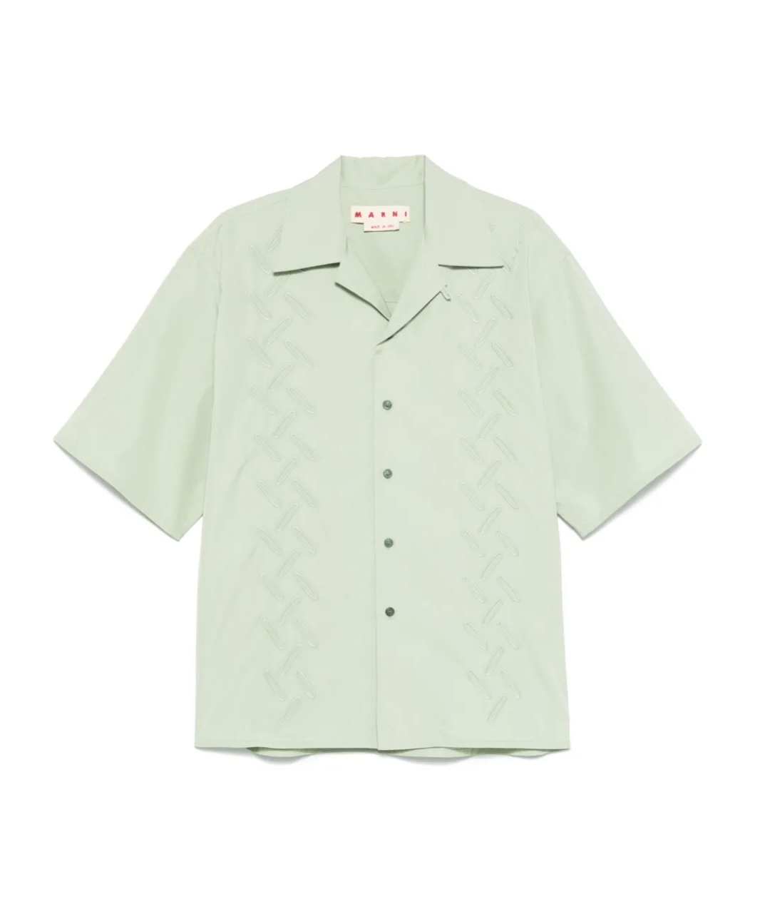 Shop Marni Confetto-embroidered Shirt In Sage Green