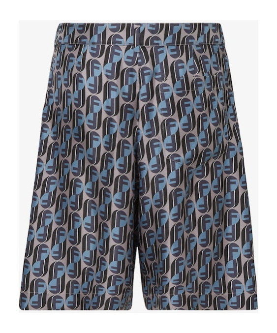 Fendi Silk Bermuda Shorts Featuring All-over Print In Multi