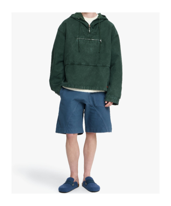 Jw Anderson Garment Dye Anorak In Green