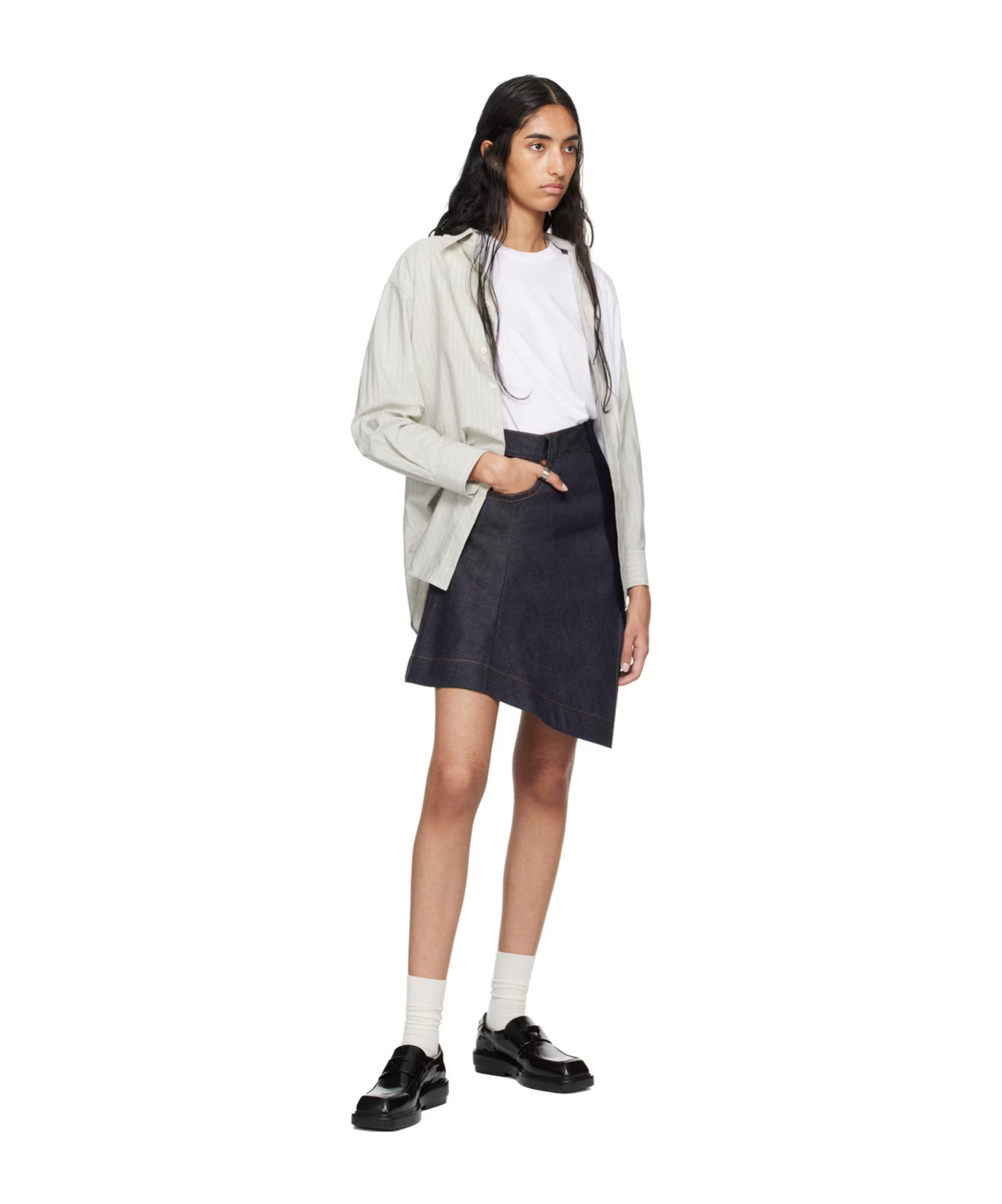 SACAI ASYMMETRIC DENIM SKIRT 