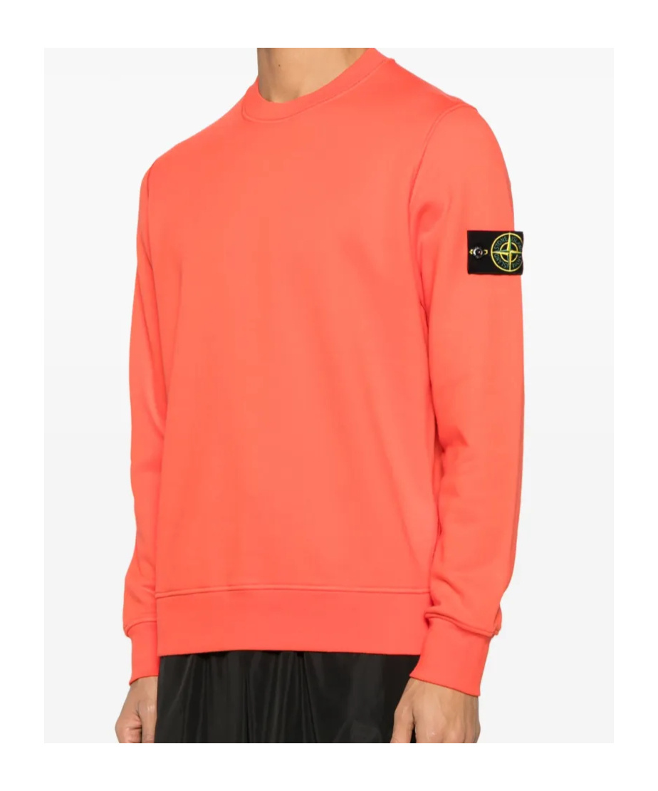 Stone Island Compass-badge Sweatshirt In Orange