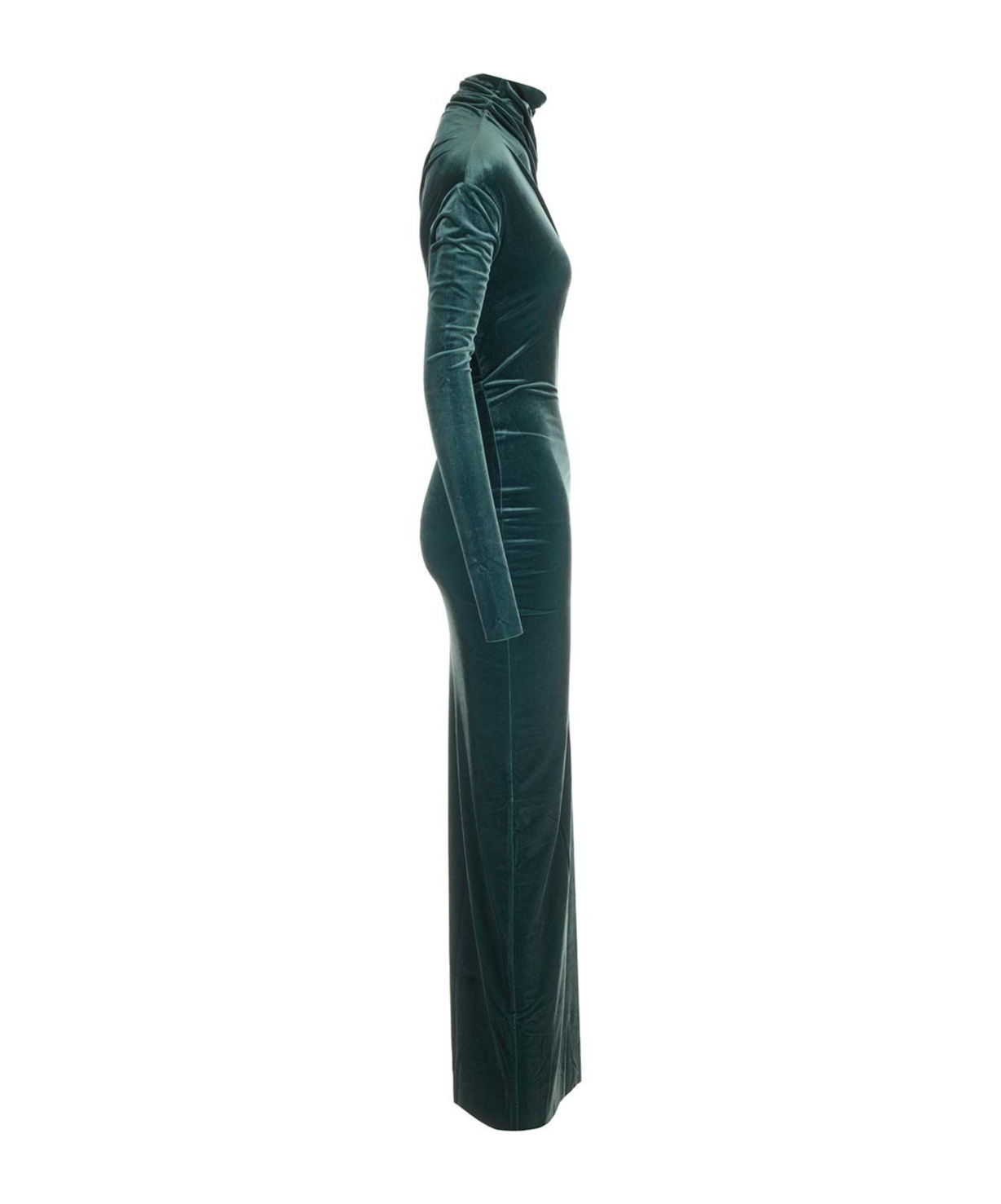 Amazuìn Chelsea Velvet Dress In Green
