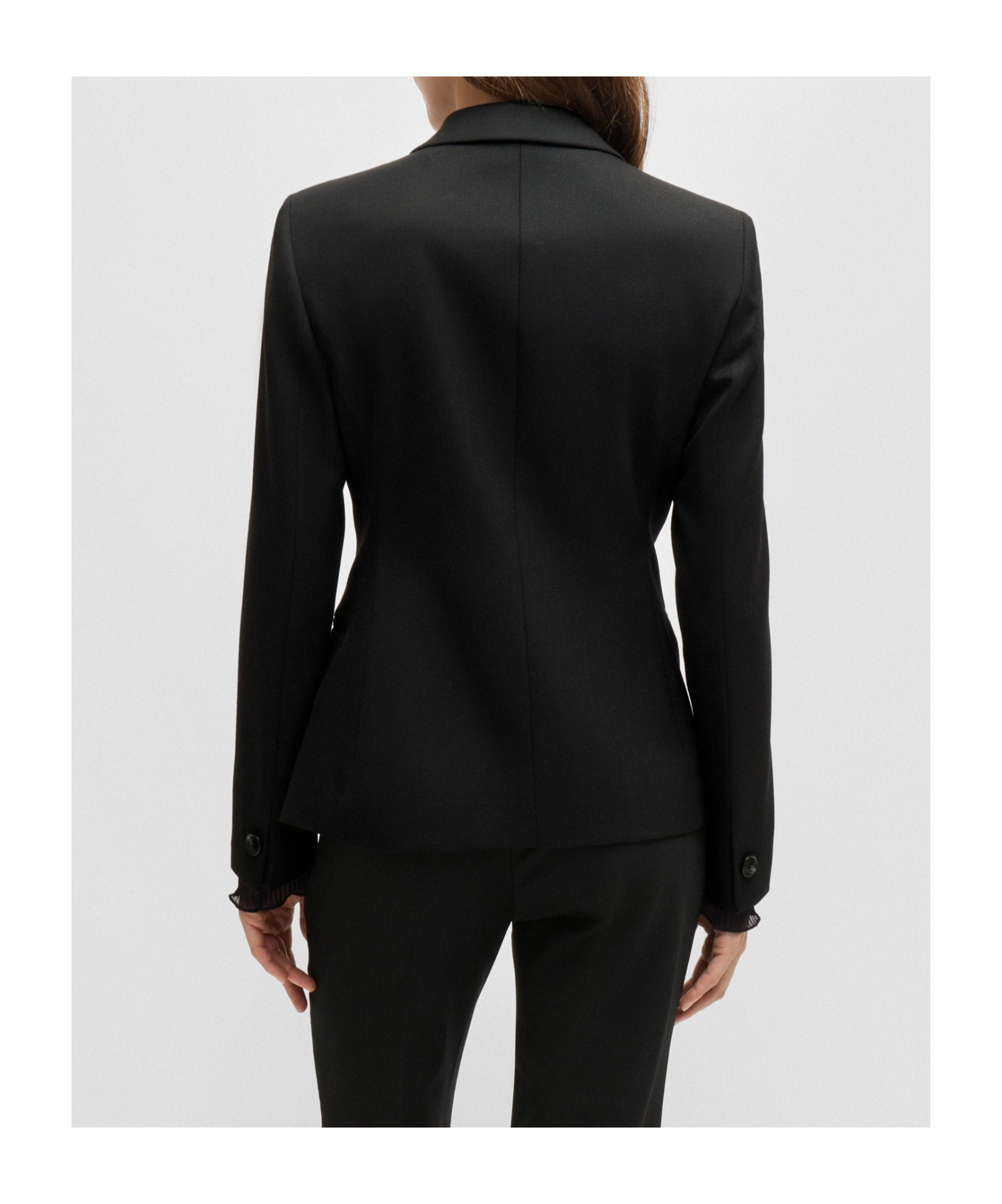 Hugo Boss Slim-fit Jacket In Wool-blend Twill In Black