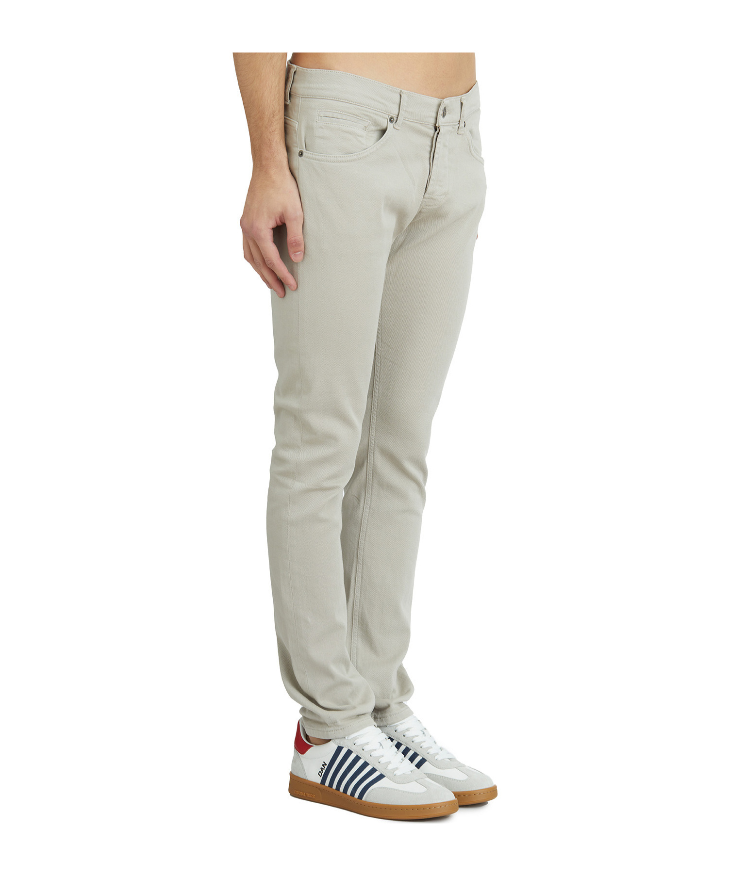 Dondup Denim Trousers With Belt Loops In Gray