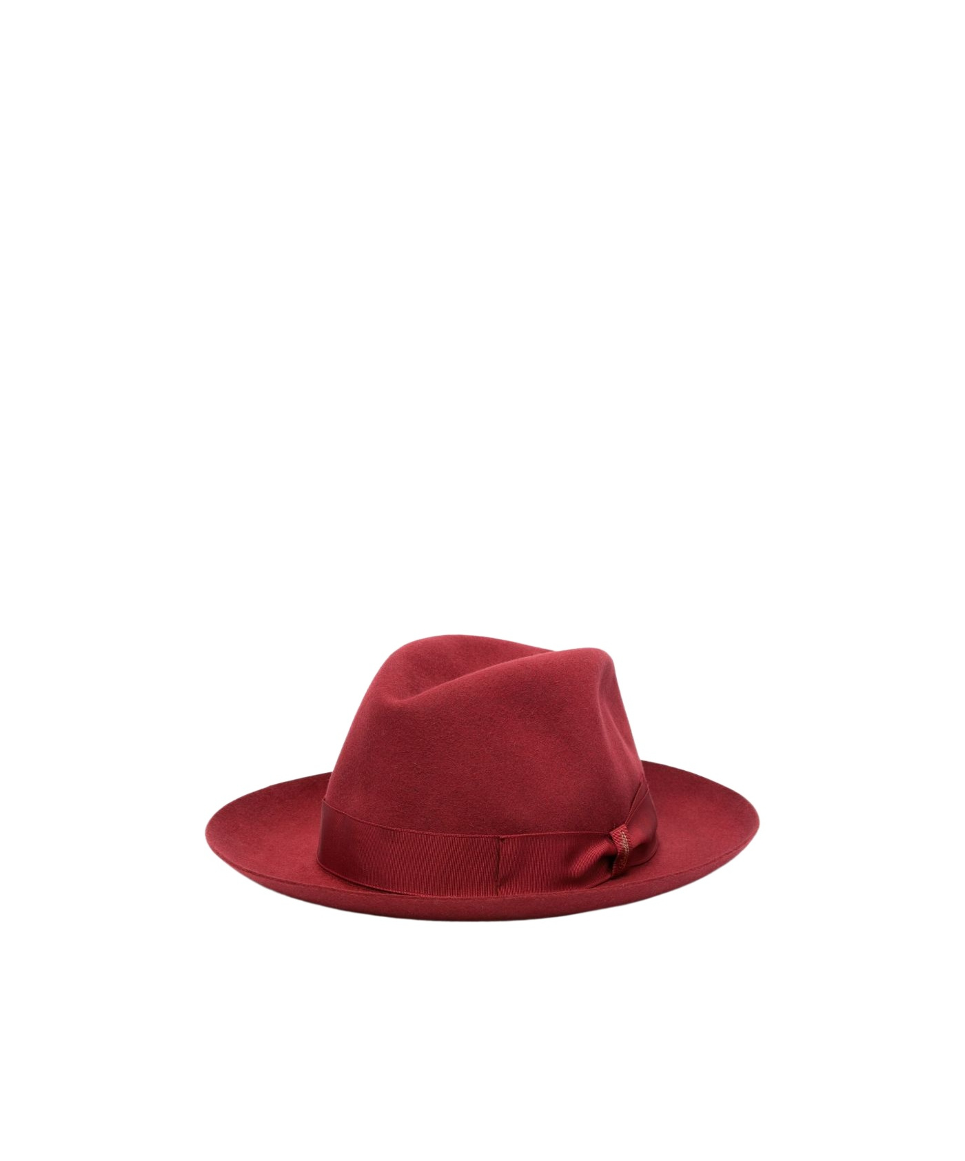 Borsalino Chic Bow Detail Wide Brim Hat In Red