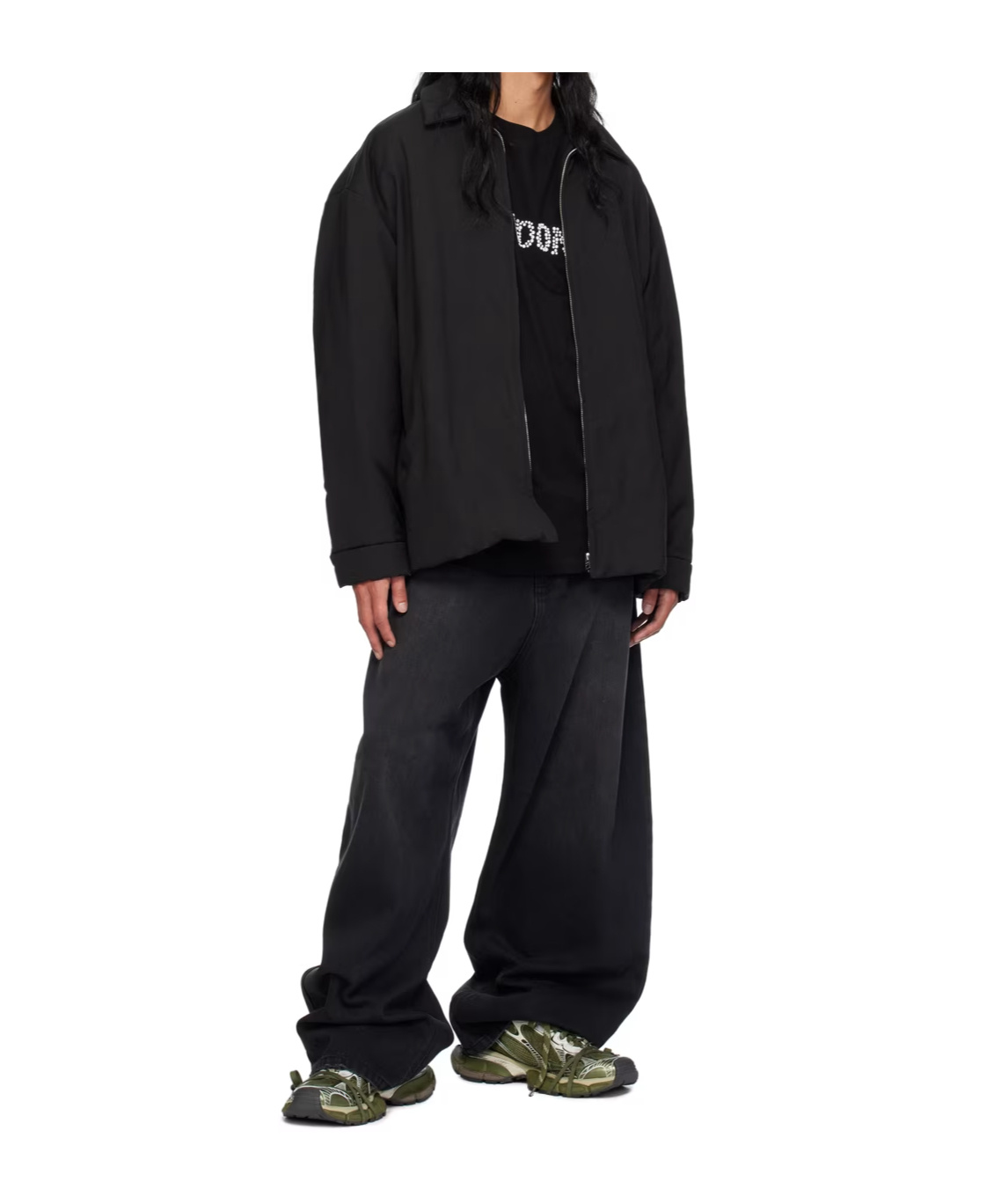 We11 Done Logo Zipper Casual Jacket In Black