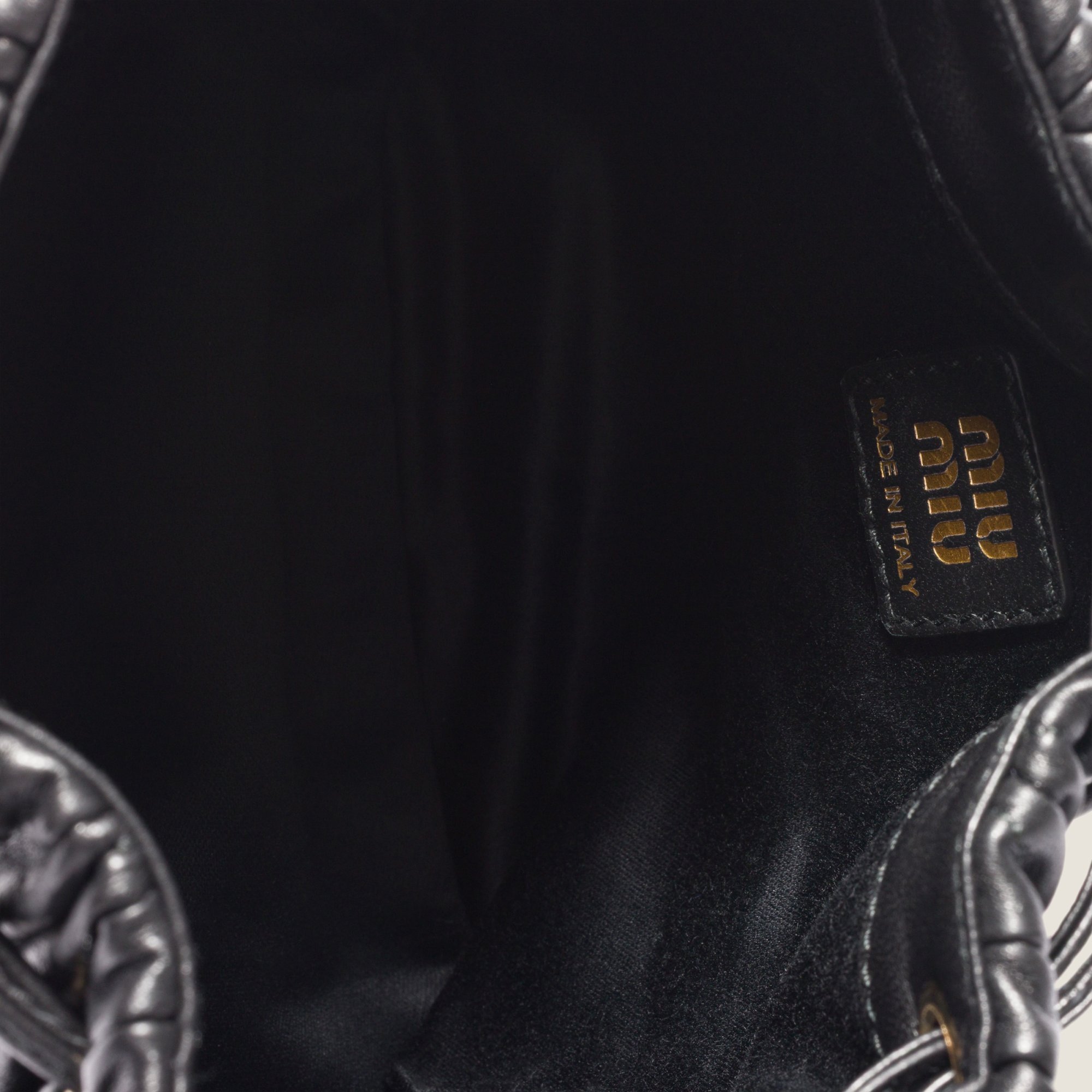 Miu Miu Matelassé Nappa Leather Pouch In Black
