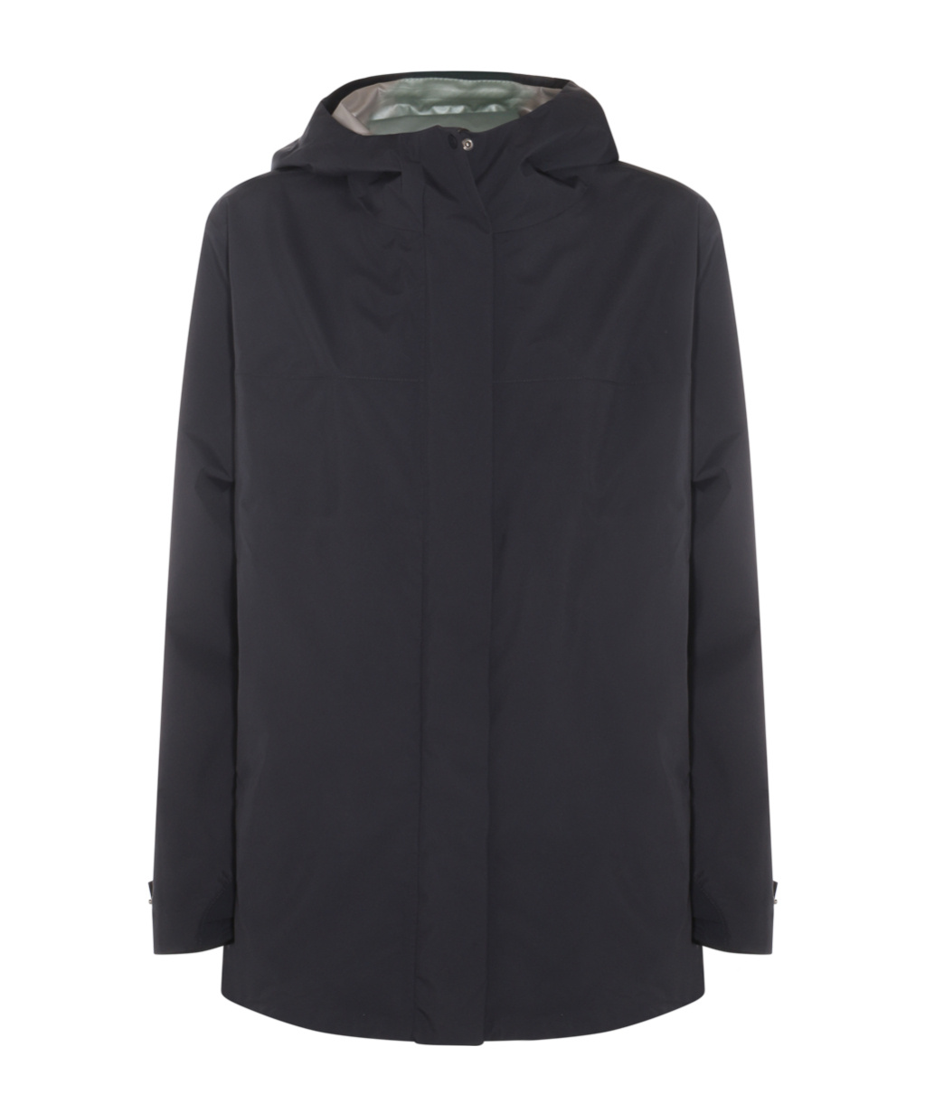 Herno Navy Blue Casual Jacket In Black