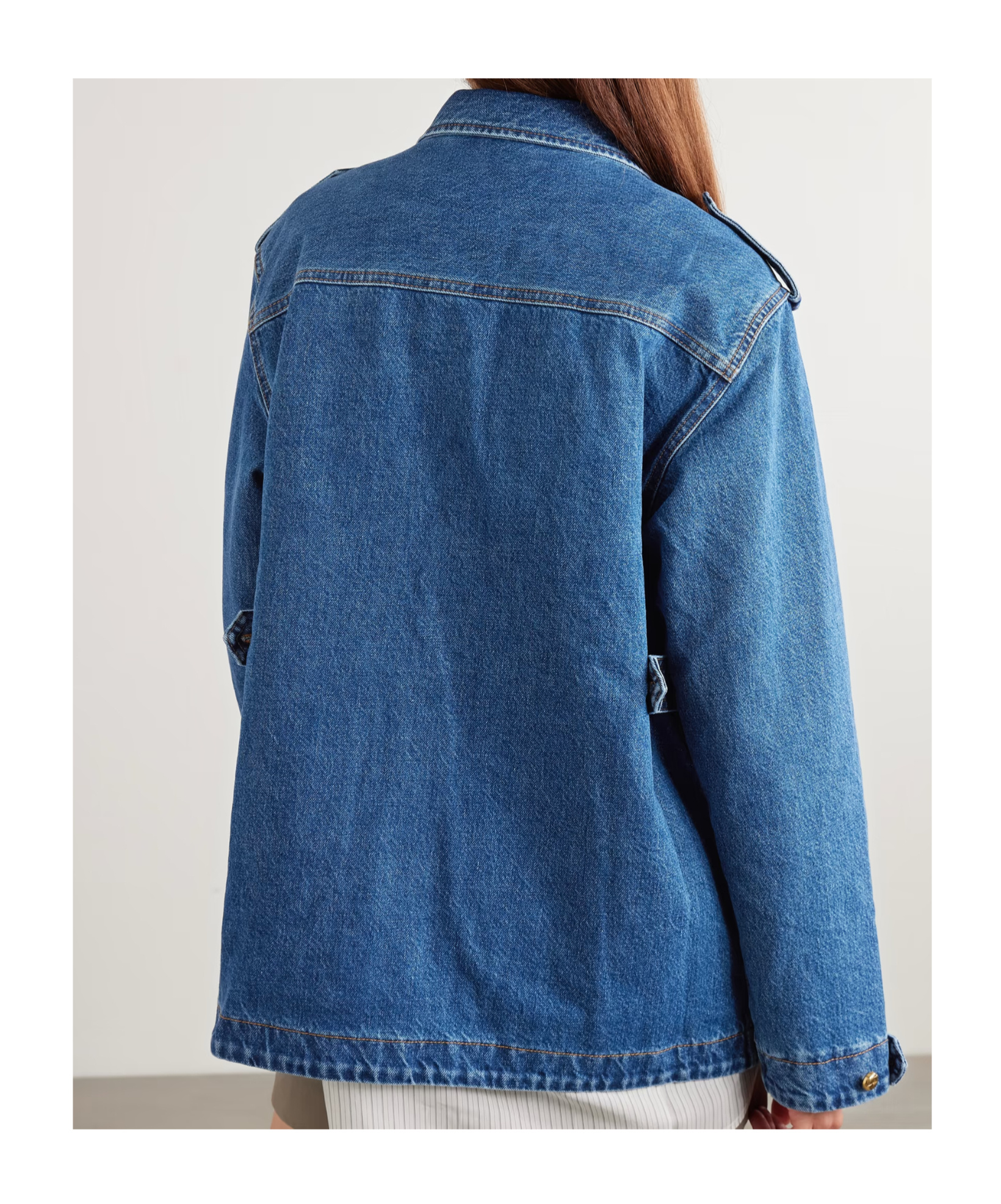 Blazé Milano Sahariana Padded Denim Jacket In Blue