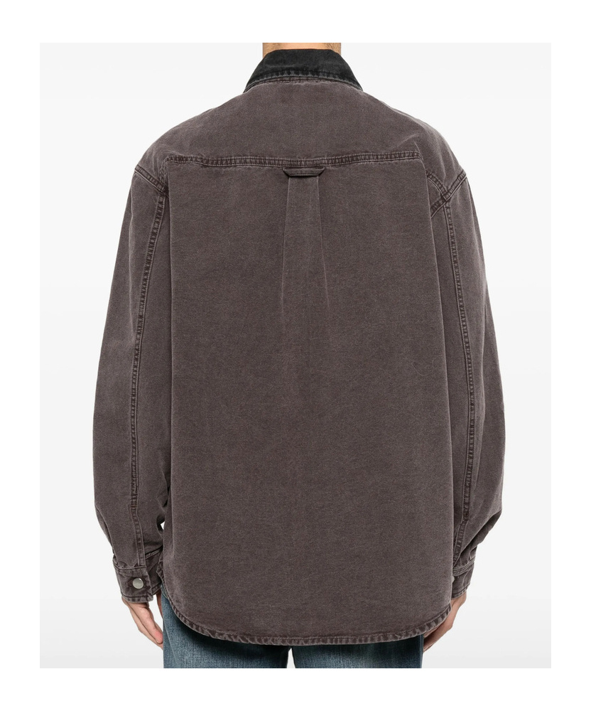 Carhartt Denim Shirt Jacket Long Sleeves In Brown