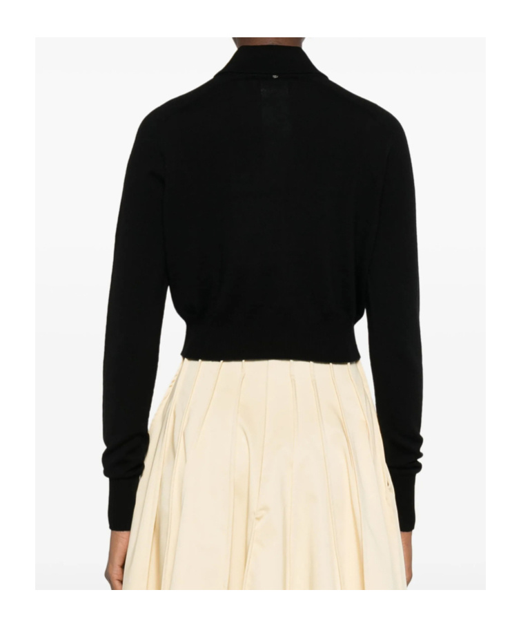 Sportmax Long-sleeved Knitted Jacket In Black