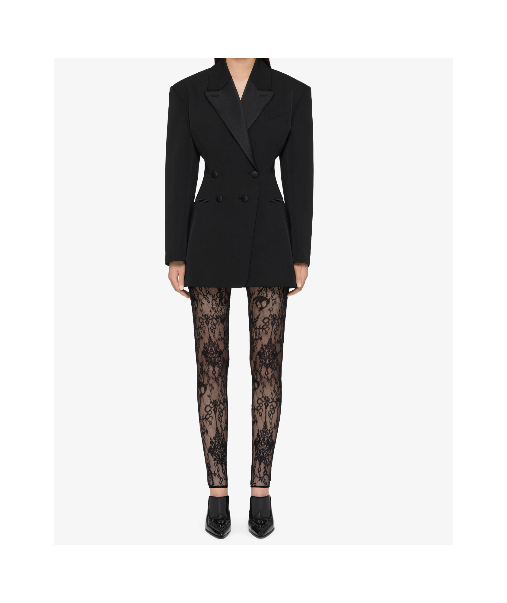 Givenchy Double-breasted Silk-blend Satin-trimmed Wool-twill Blazer In Black