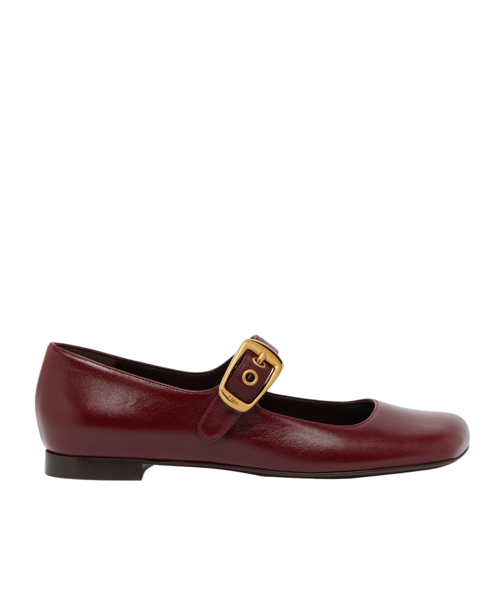 Shop Chloé Polly Square Toe Flats In Red