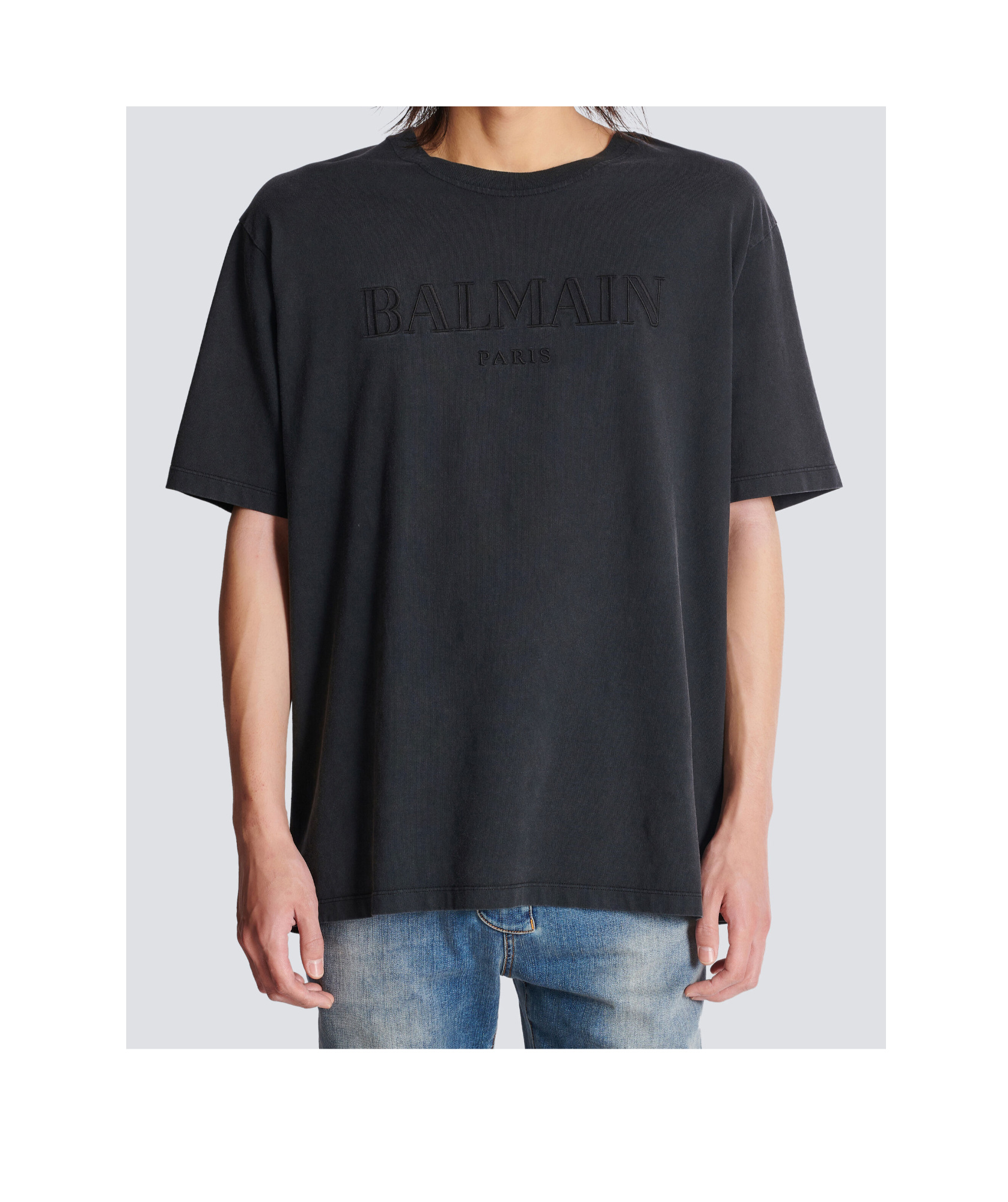 Balmain Vintage Logo T-shirt In Gray