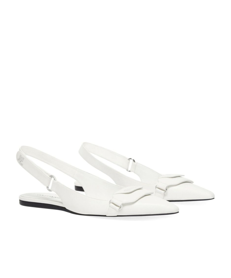Shop Courrèges Pointed Ballet Shoes In White