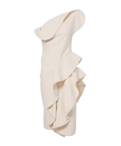 Maticevski Bridal Rhythm Ruffled Midi Dress In White