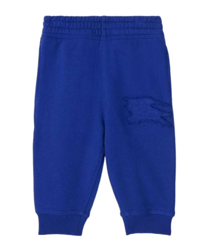 Burberry Equestrian Knight-appliqué Cotton Track Pants In Blue