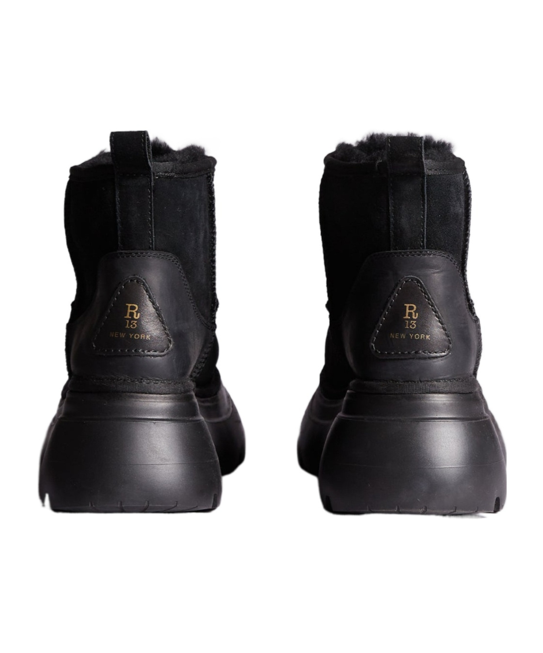 R13 Logo-patch Boots In Black