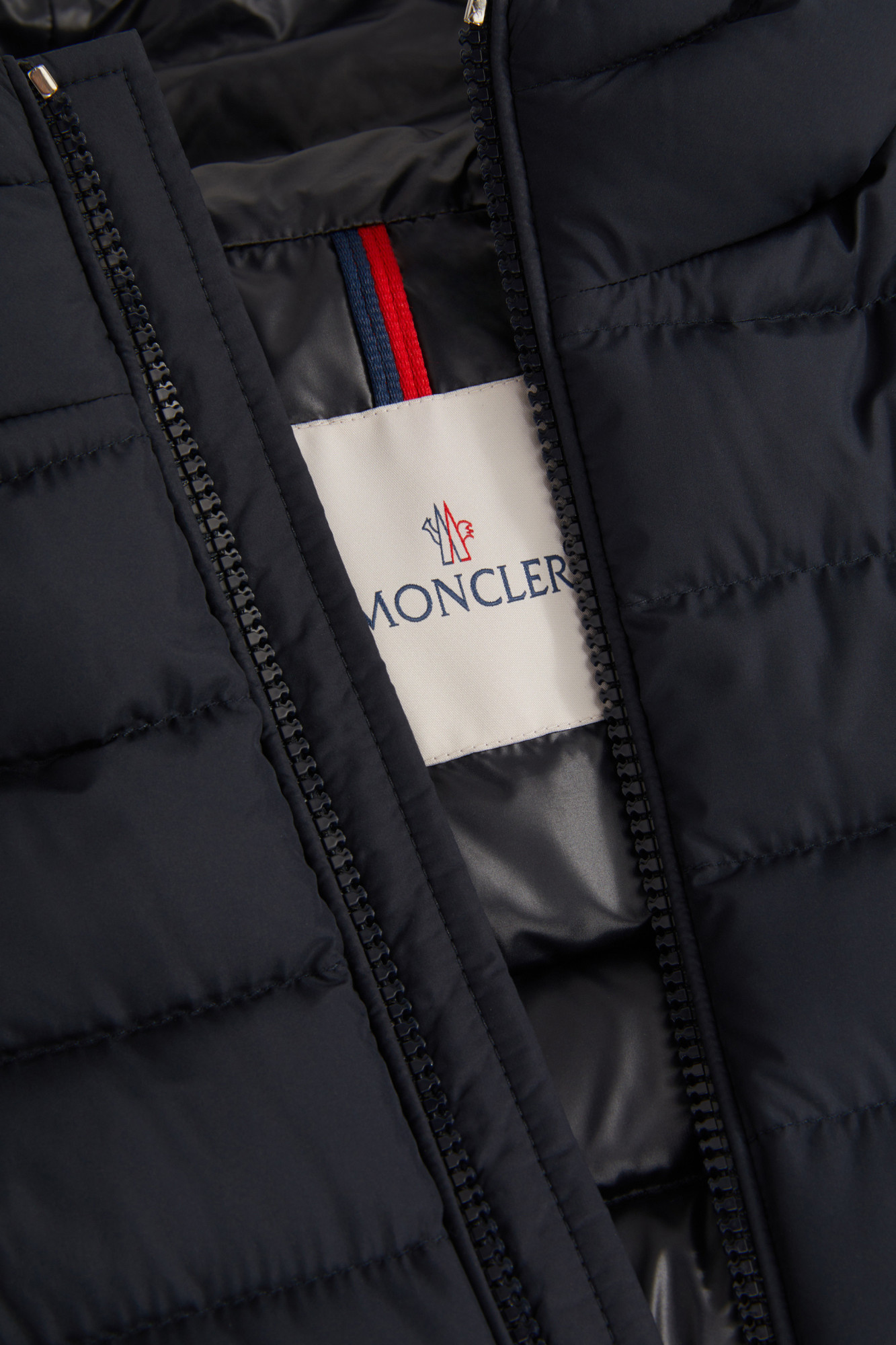 Moncler Long-sleeved Down Jacket In Blue