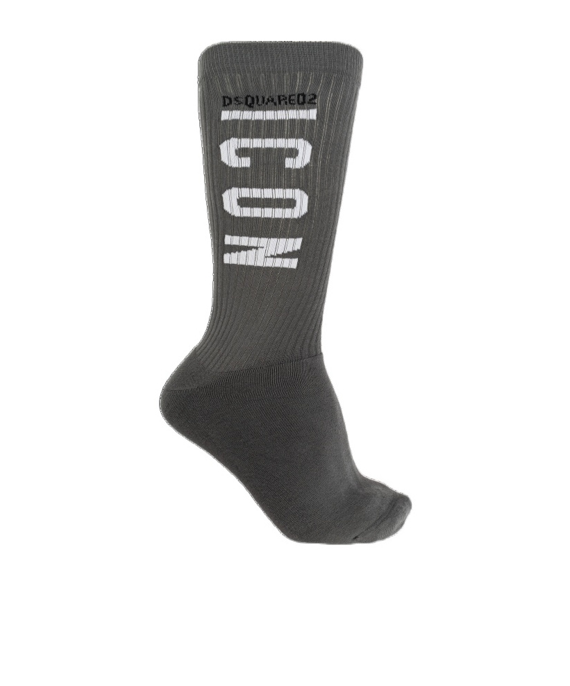 Dsquared2 Logo Socks In Gray