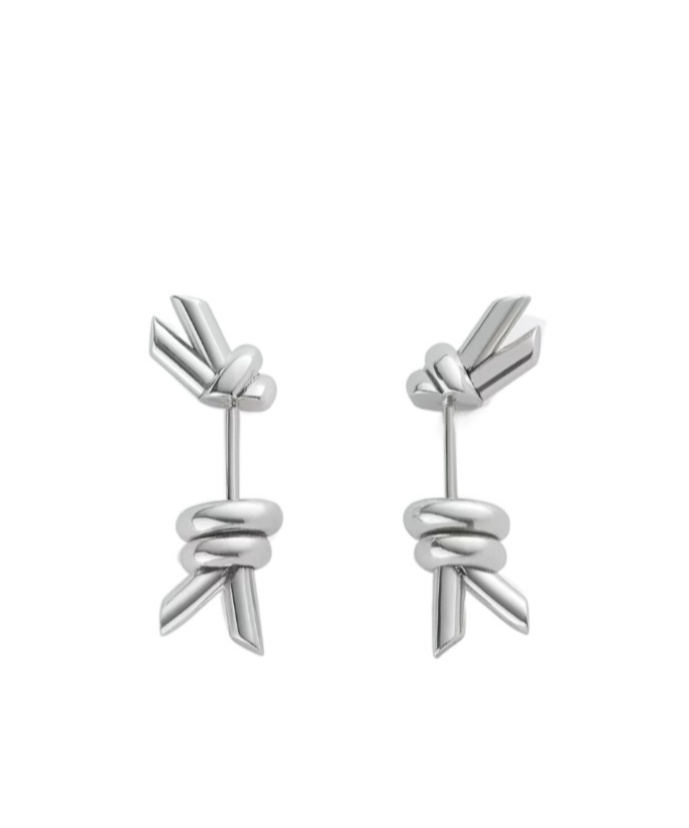 Bottega Veneta Knot Earrings In Gray
