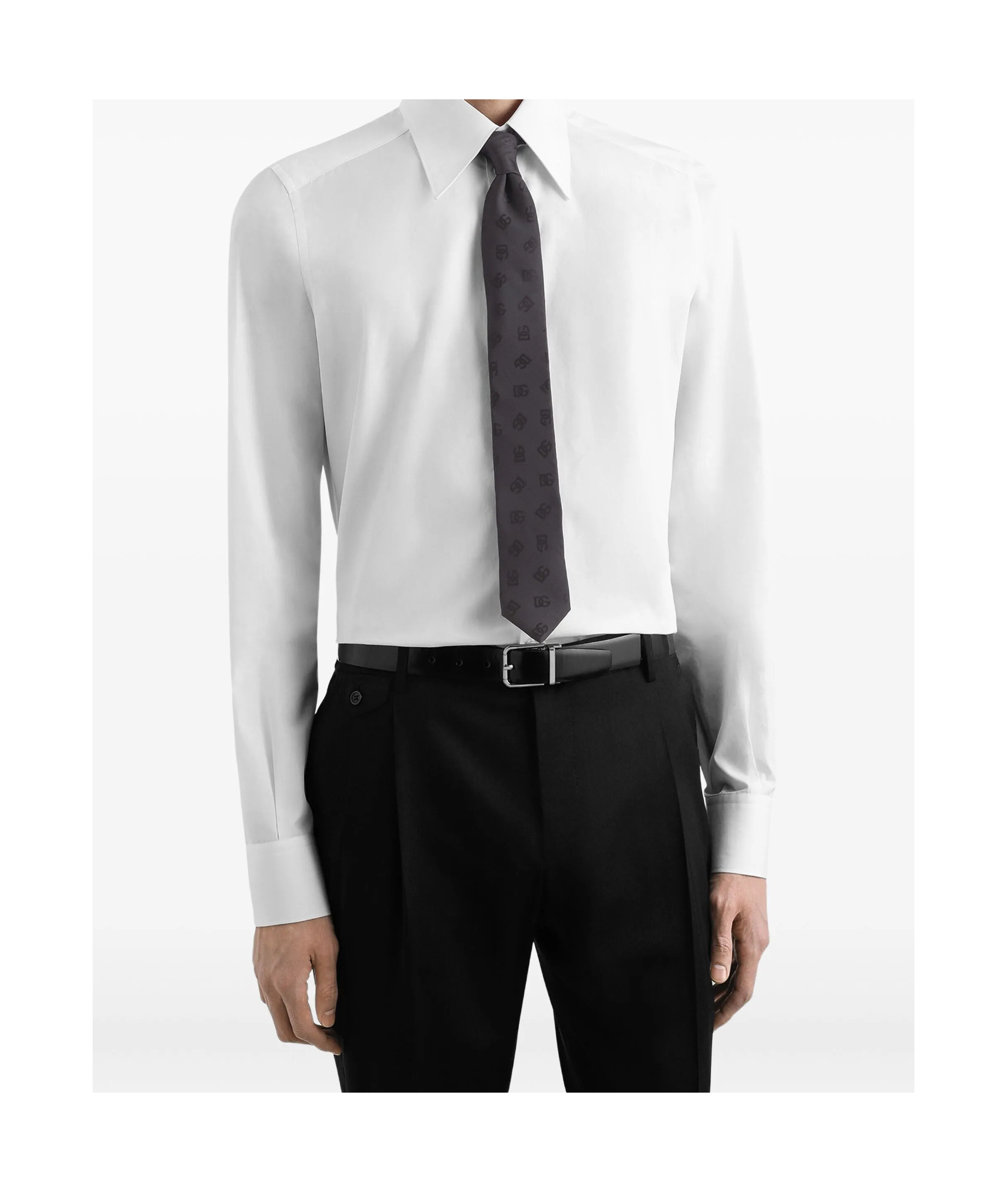 Dolce & Gabbana Monogram-jacquard Tie In Black