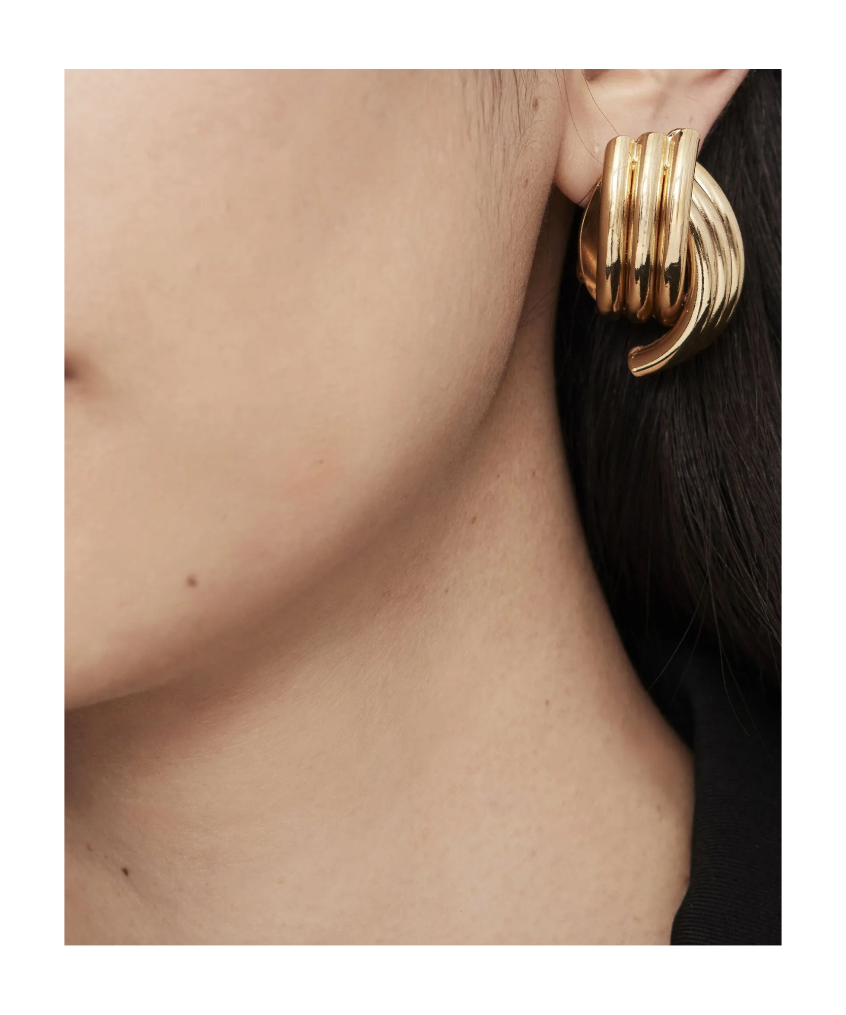 Shop Anine Bing Crossover Ribbed Earrings In Yellow