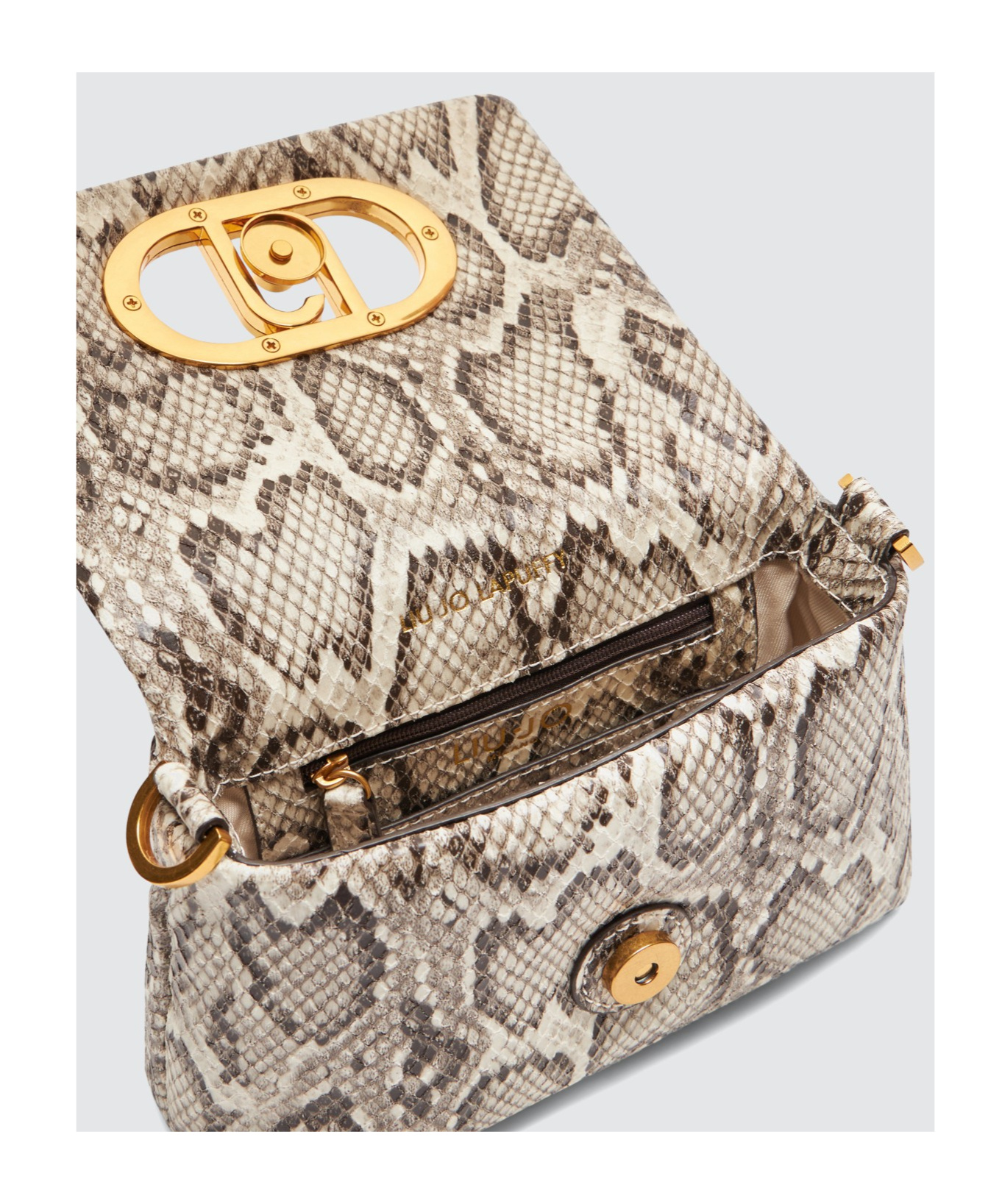 Liu •jo Small Flip Shoulder Bag In Nude