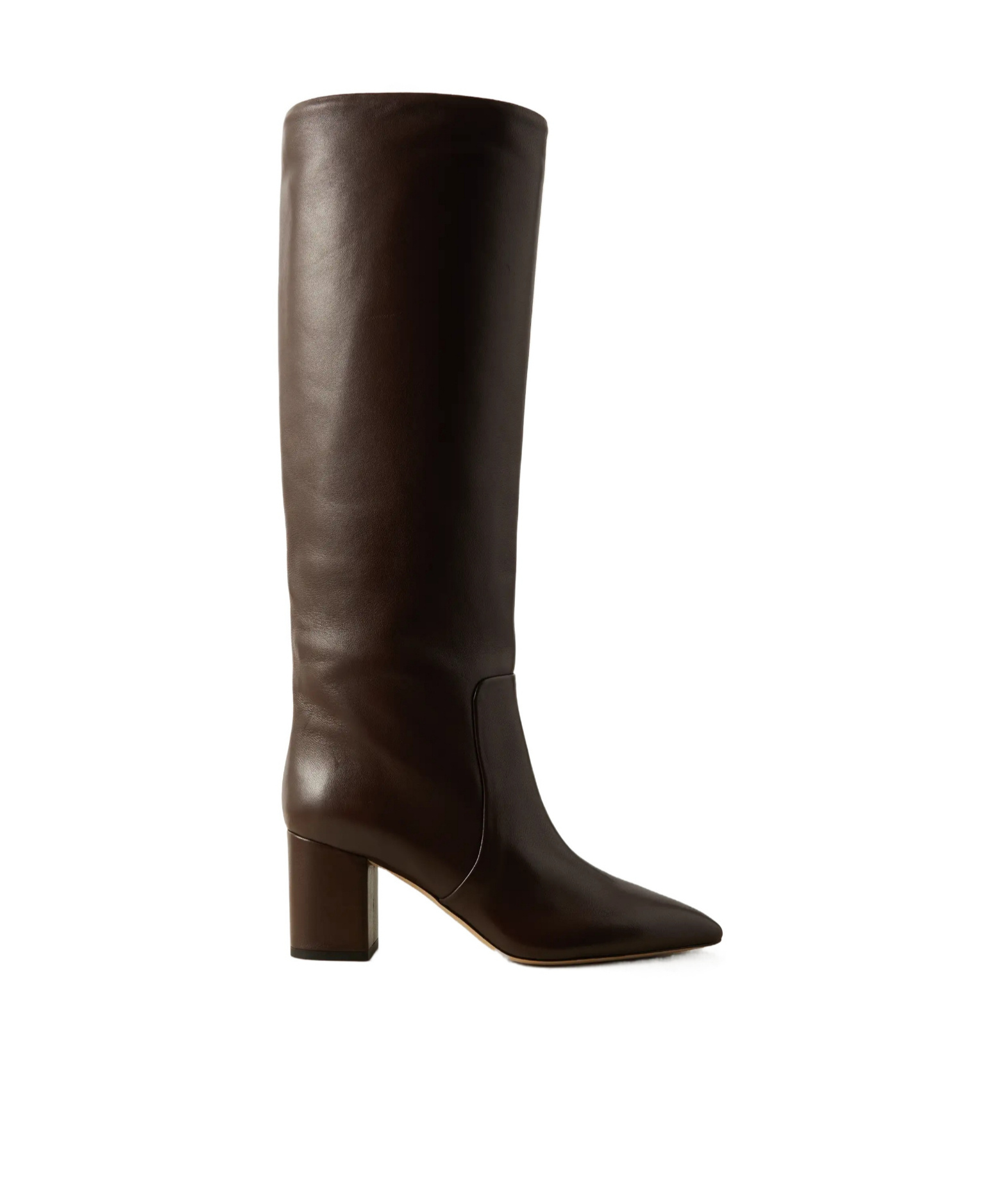 Paris Texas Solid Color Leather Knee Boots In Burgundy