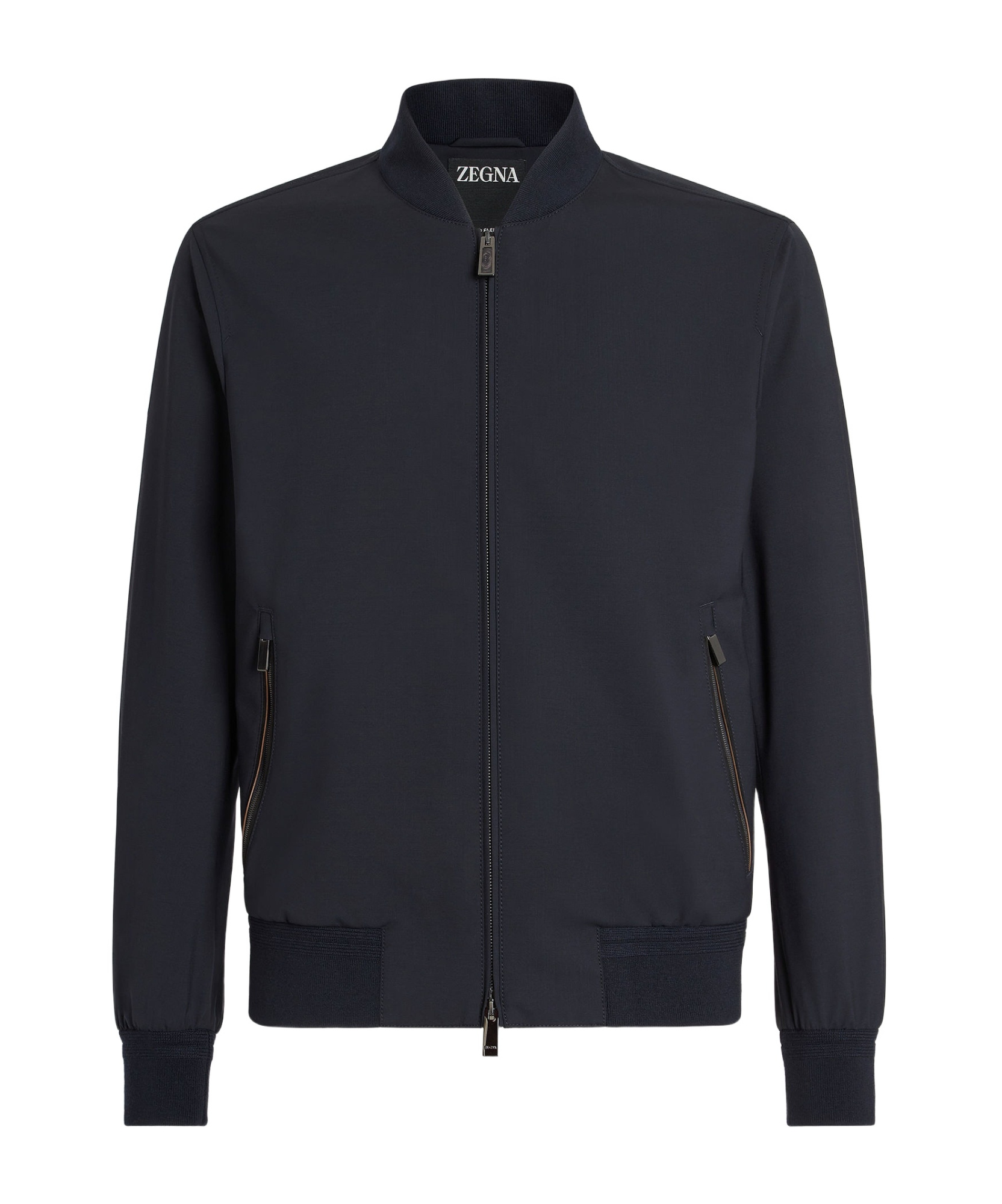 Shop Zegna Zipped Bomber Jacket In Black