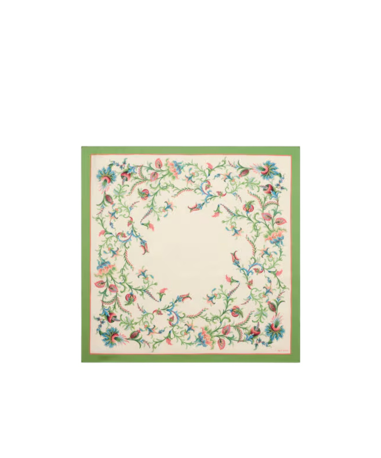Etro Silk Scarf With Circular Floral Motif In Neutral