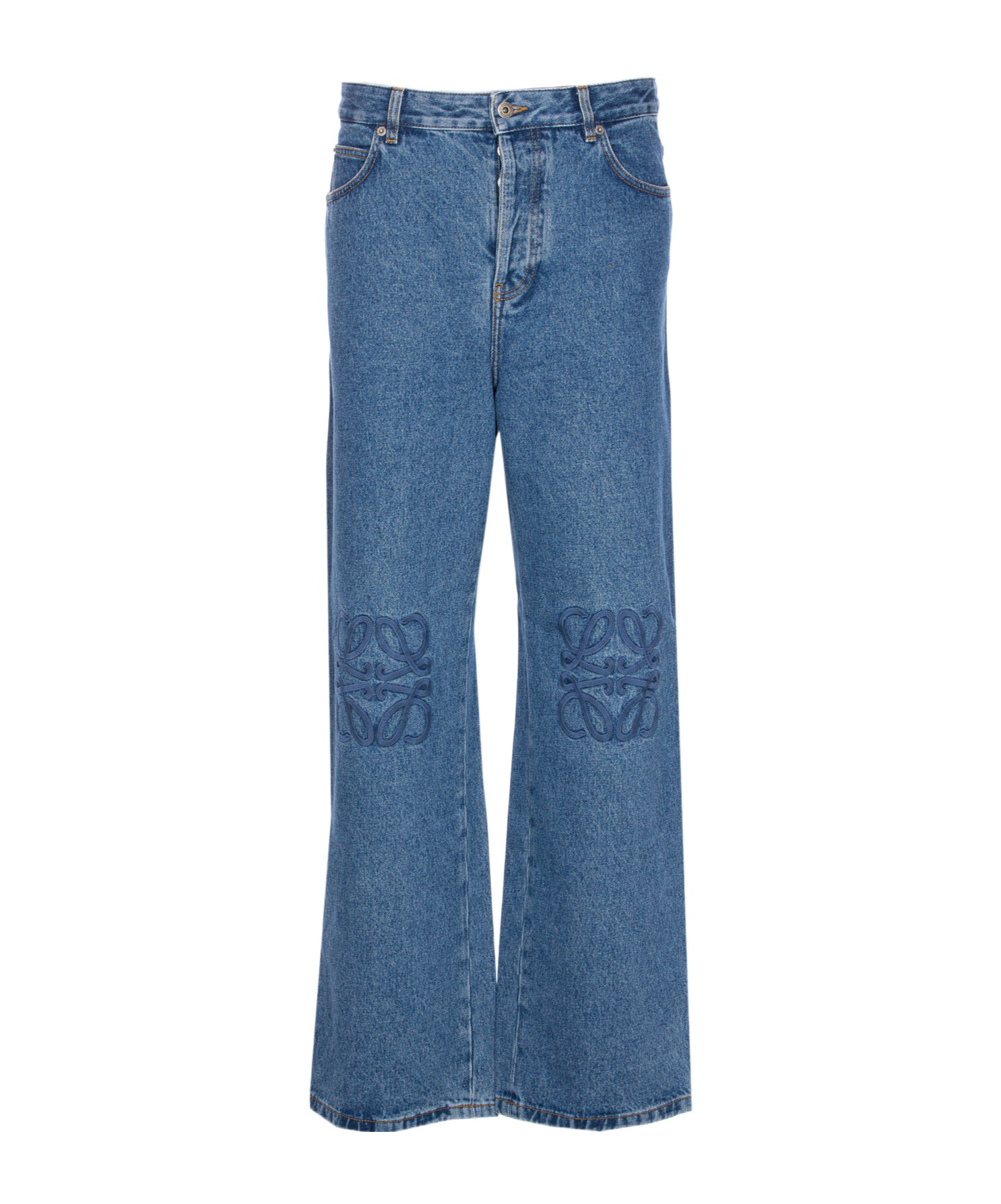 Loewe Loose-fit Anagram Jeans In Medium In Blue