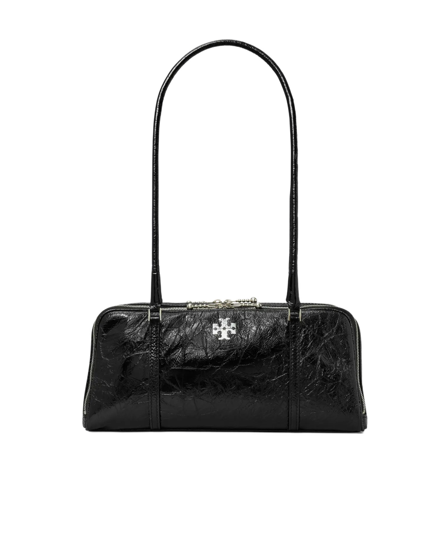 Tory Burch Small Marshmallow Crinkle-leather Shoulder Bag In Black