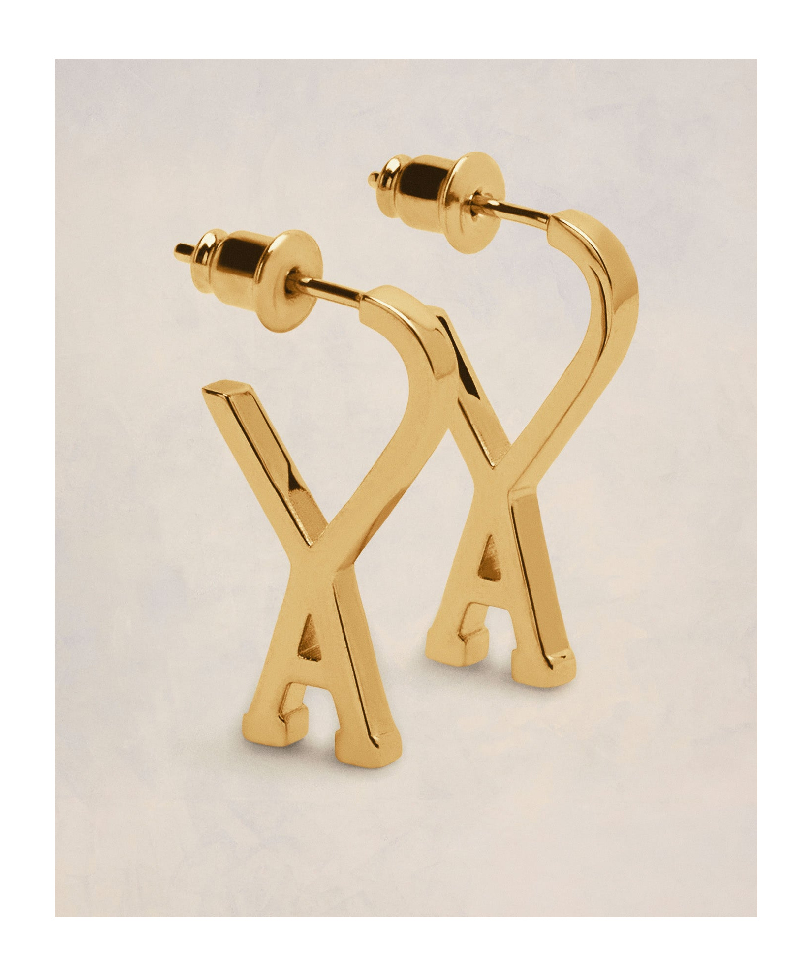 Ami Alexandre Mattiussi Logo Earrings In Yellow