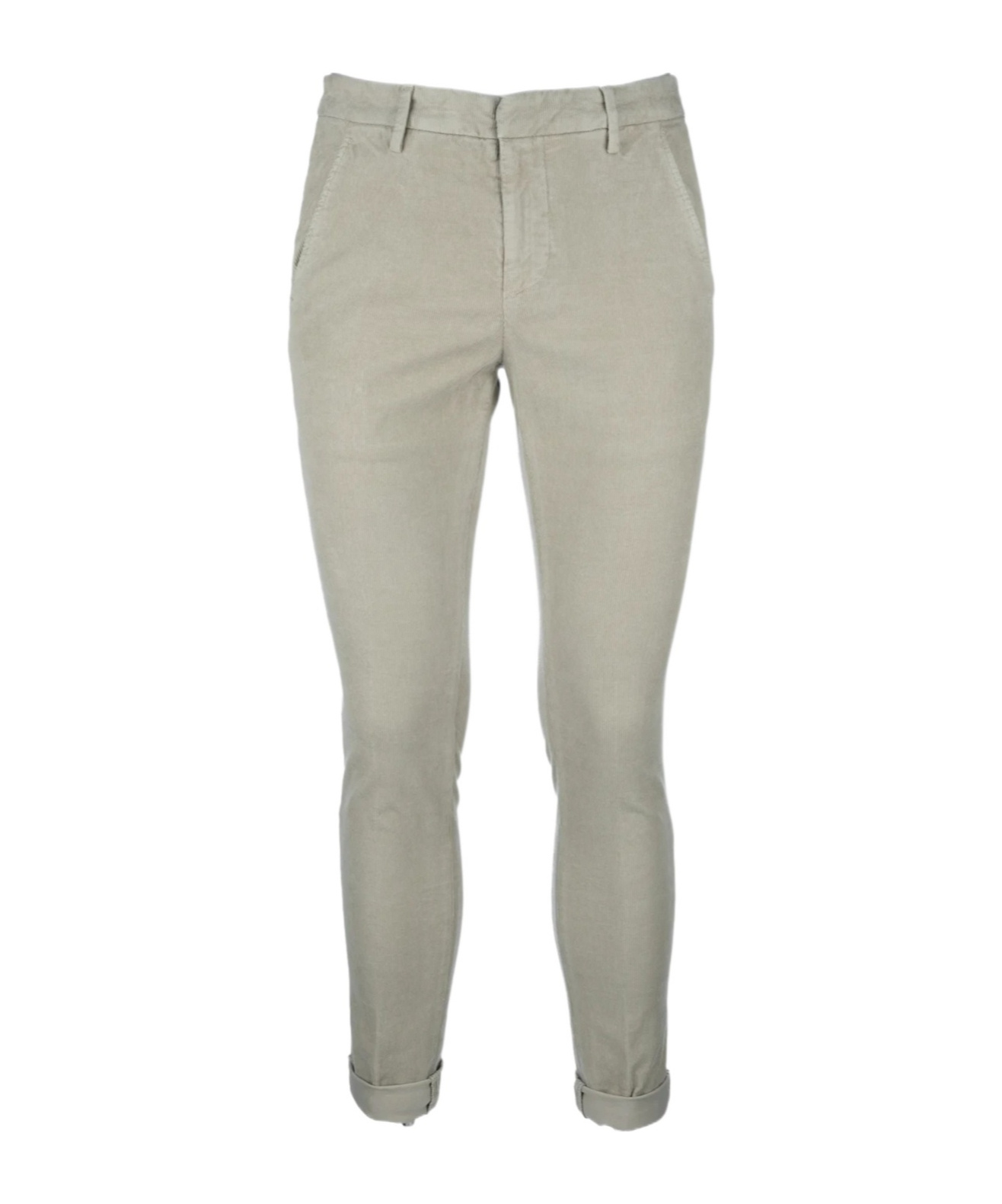 Dondup Trousers With Belt Loops And Pockets In Silver