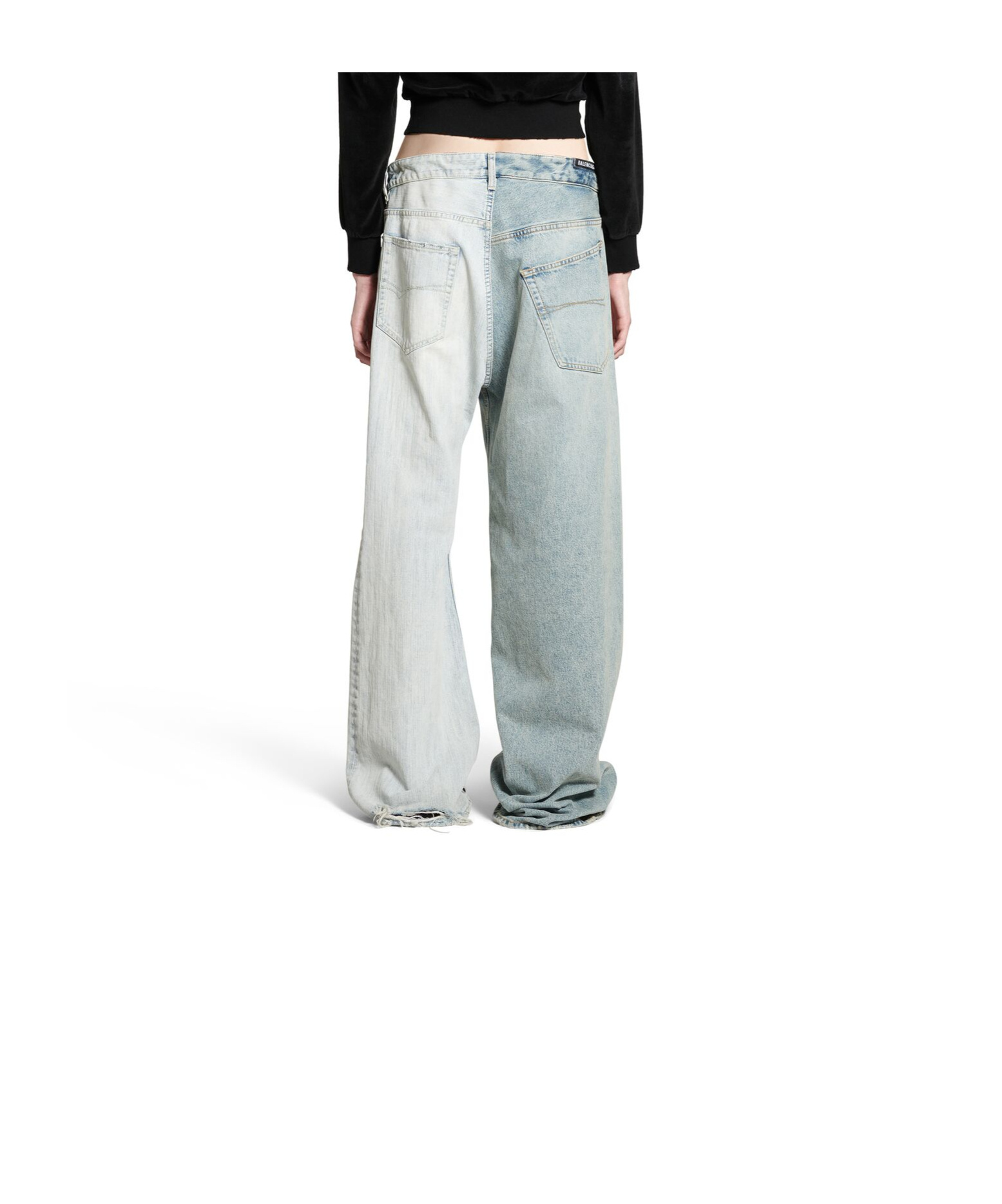 Balenciaga Fifty-fifty Jeans Light Blue In Gray