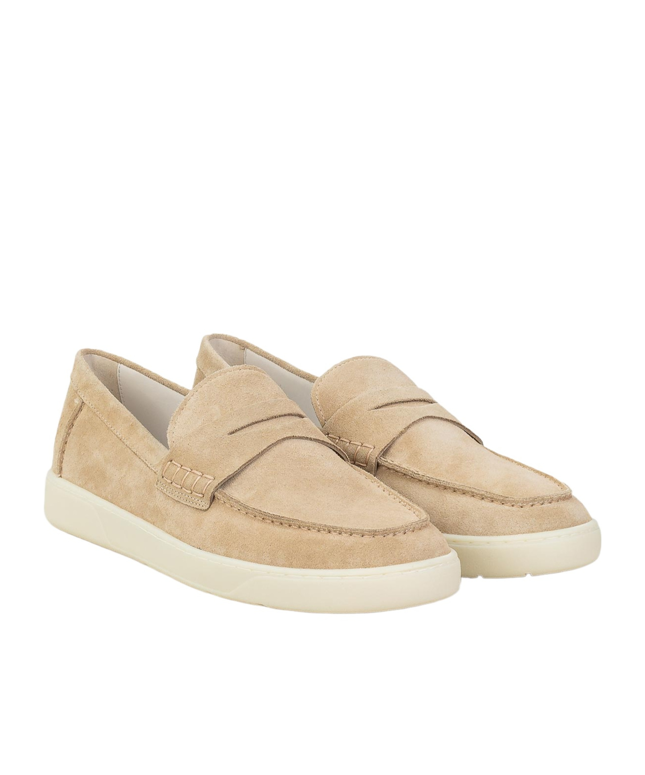 Hogan Suede Loafers Rubber Sole In Nude