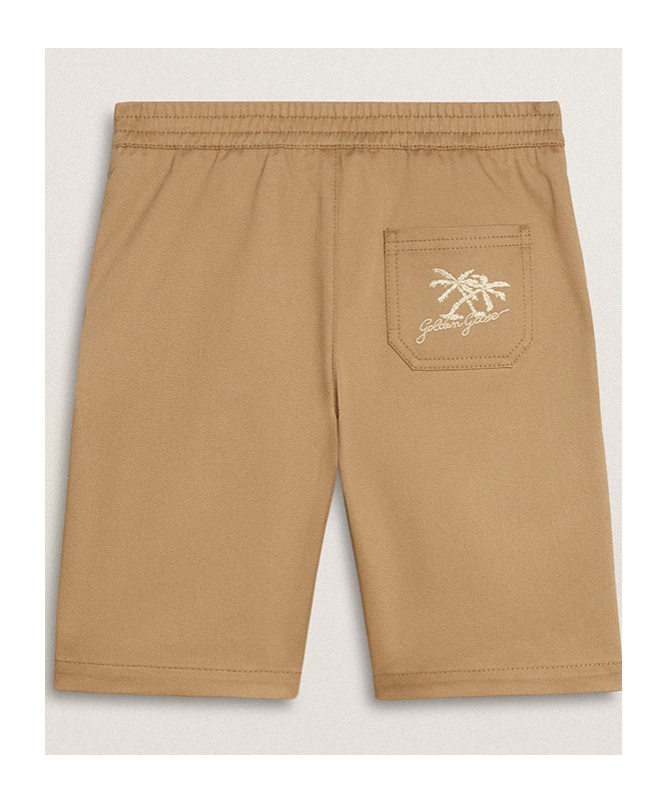 Shop Golden Goose Boys' Shorts In Beige Cotton In Nude