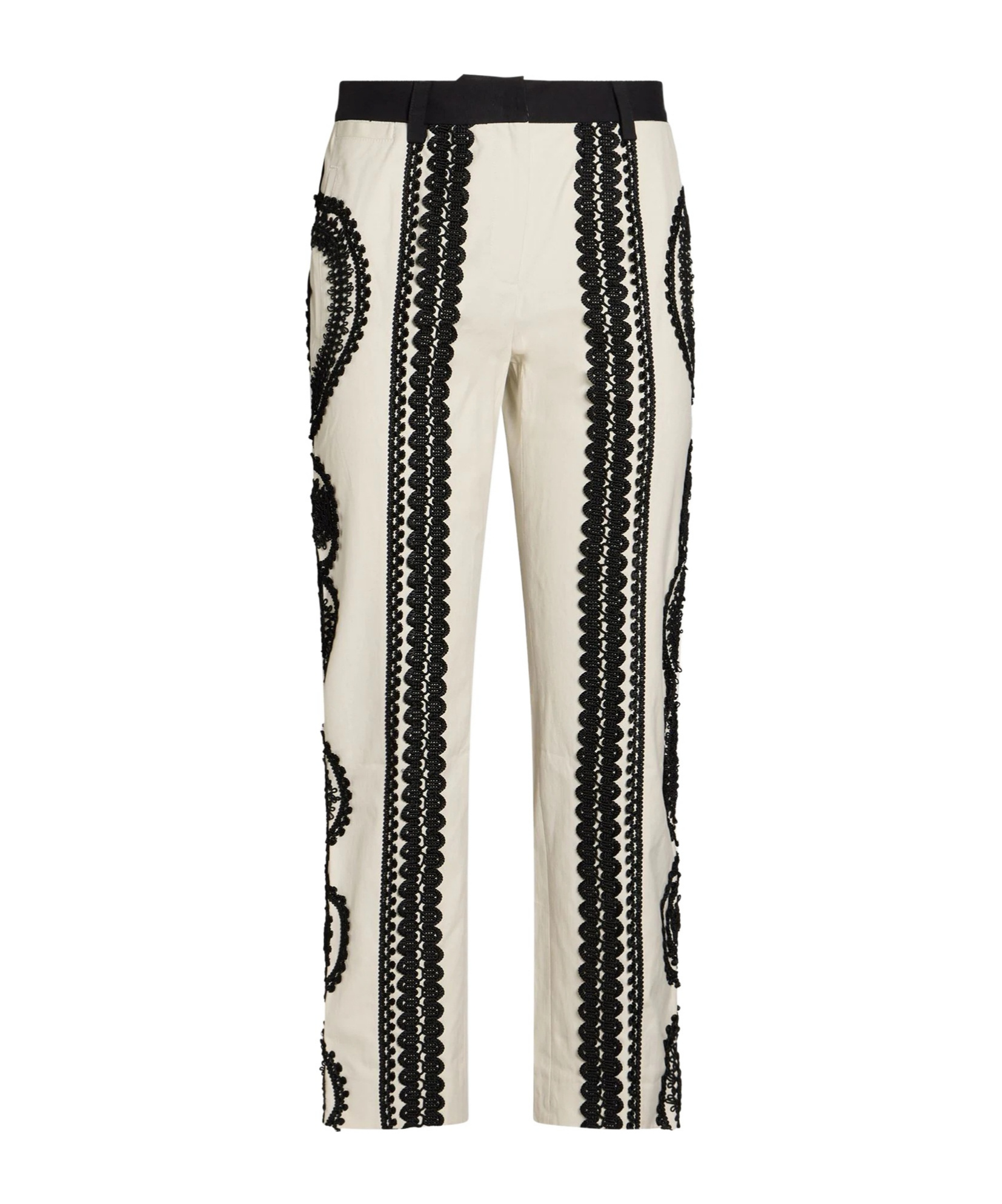 Dolce & Gabbana Color-blocked Cropped Tapered Pants In White