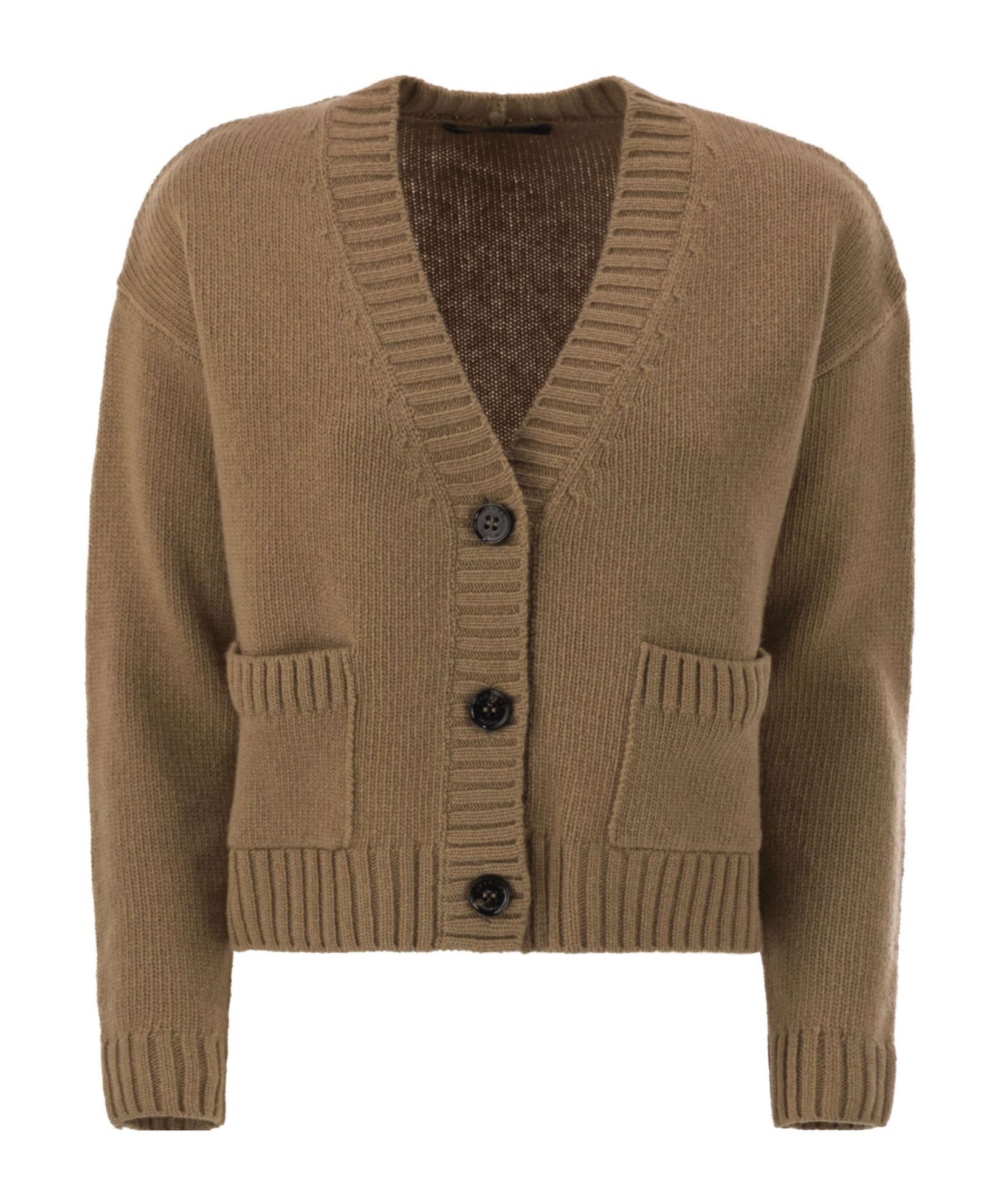 Weekend Max Mara Long-sleeved Knitted Cardigan In Brown