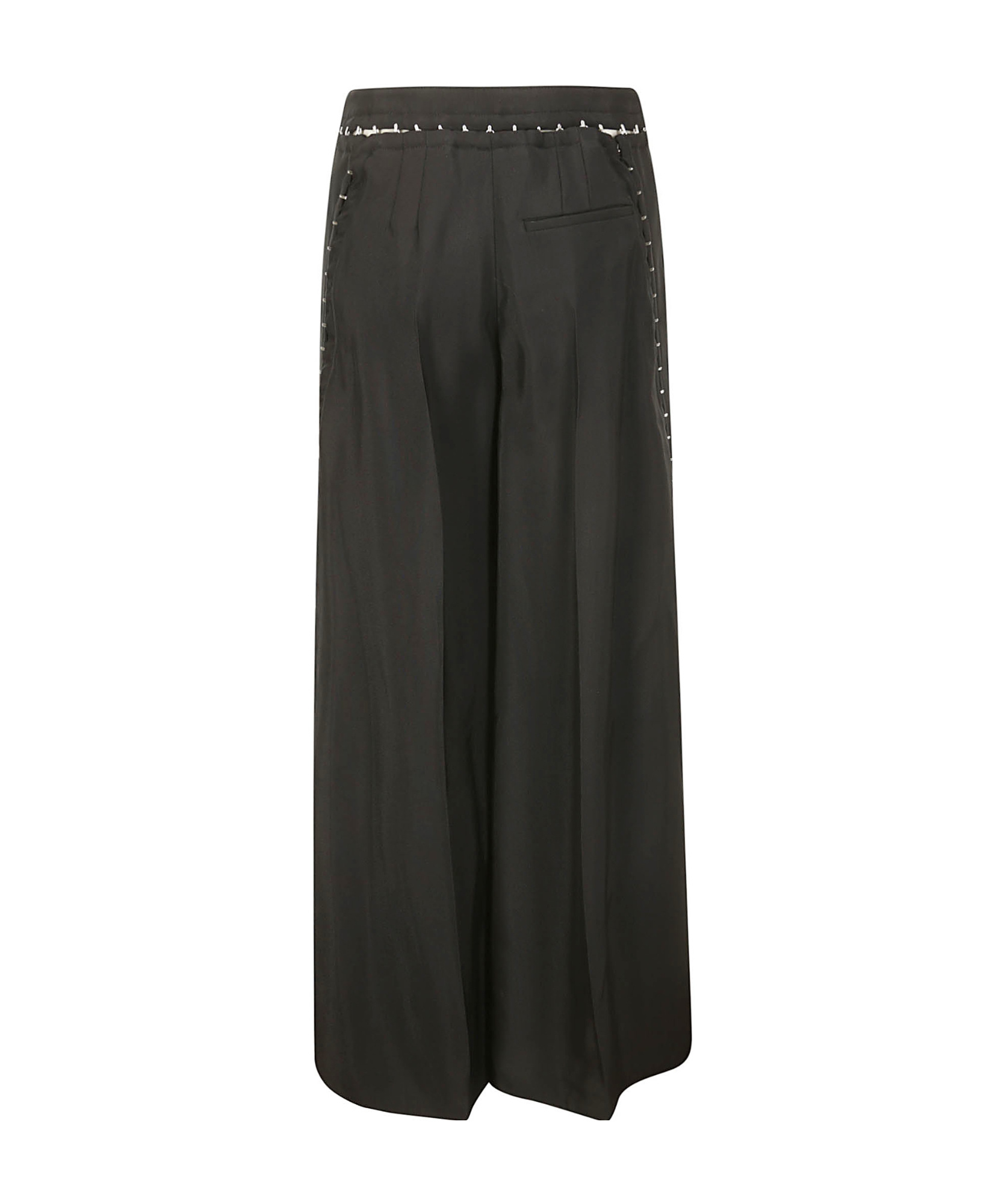 Mugler Hook Eye Wide-leg Trousers In Black