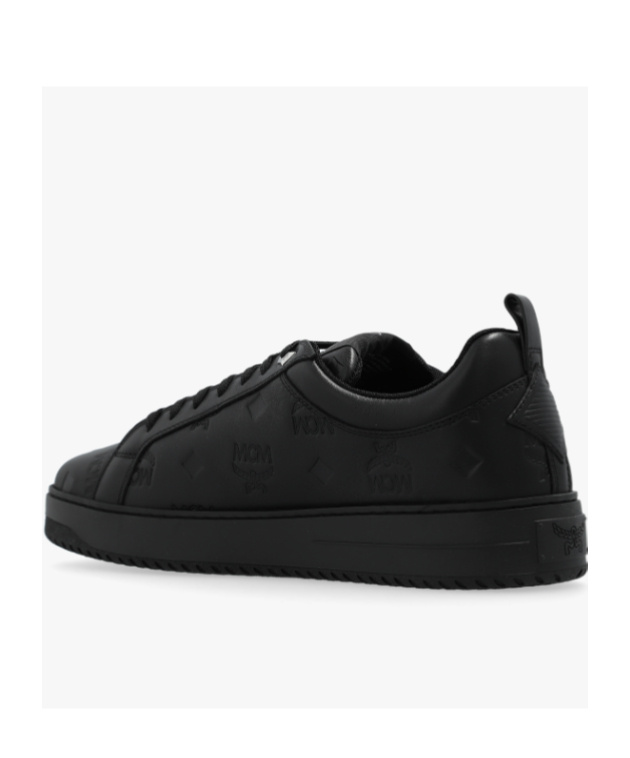 Mcm Neo Terrain Lo Sneakers In Monogram Leather In Black