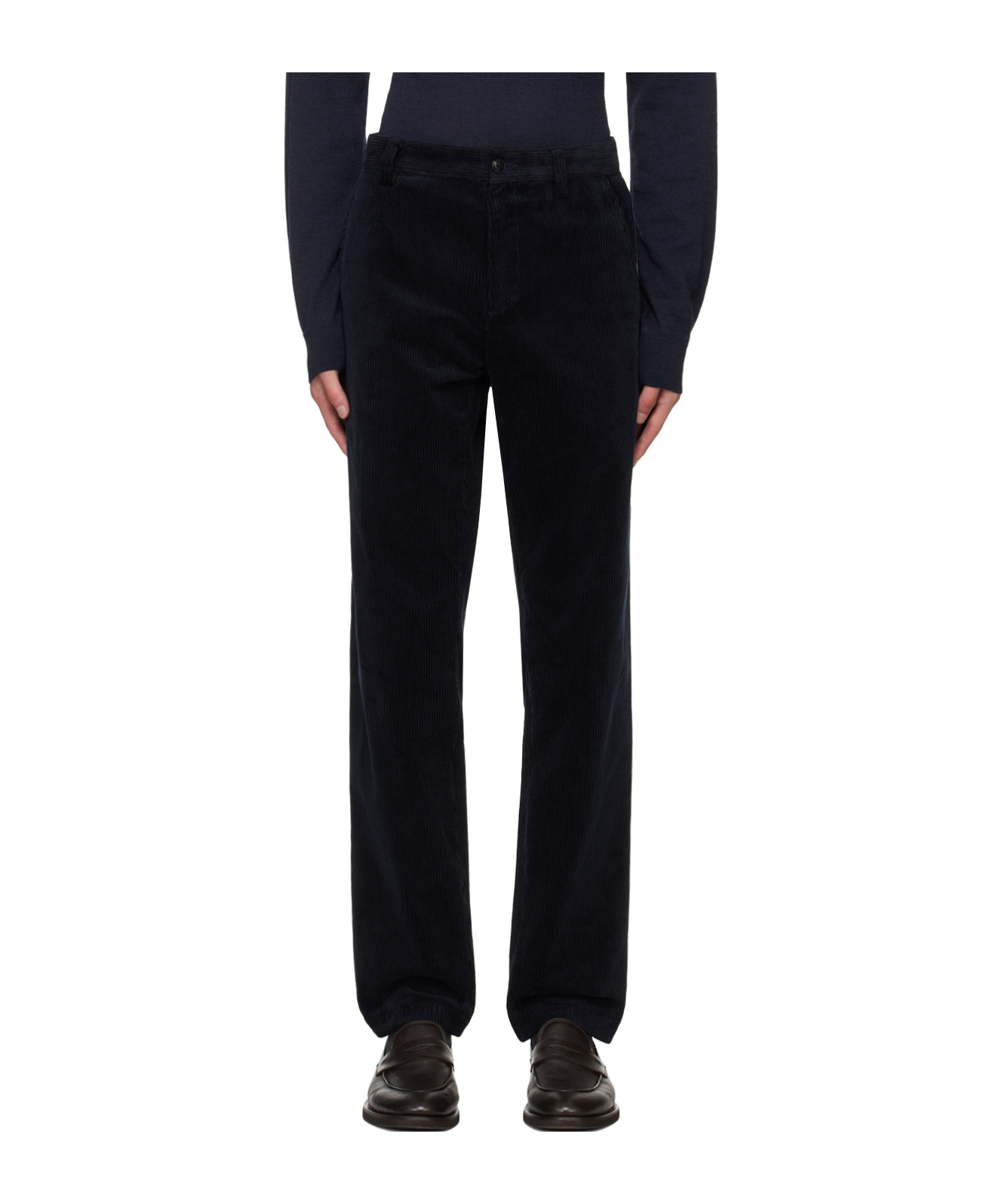Apc Navy Constantin Trousers In Black