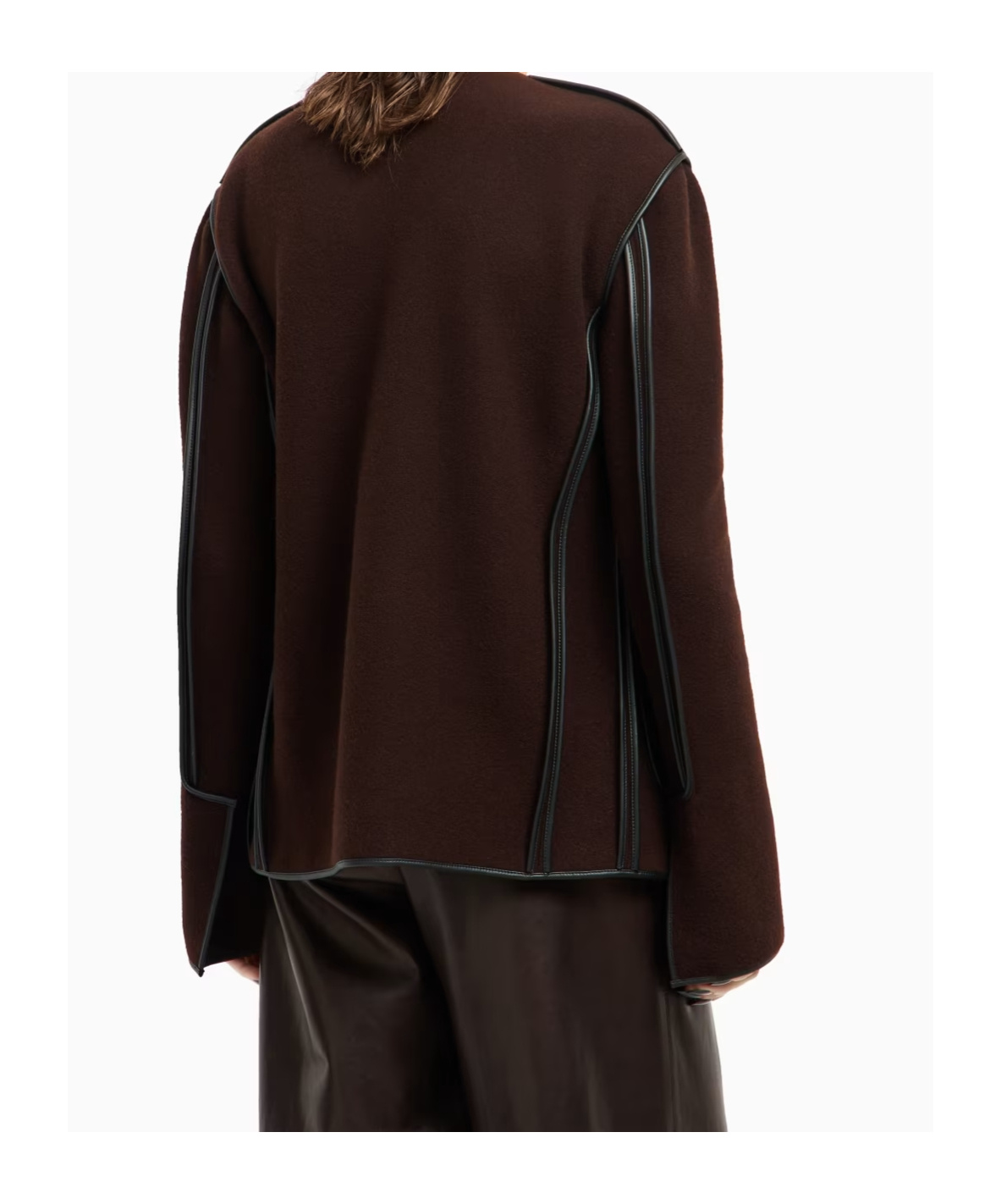 Giorgio Armani Single-breasted Jacket In Wool And Cashmere Fleece In Red