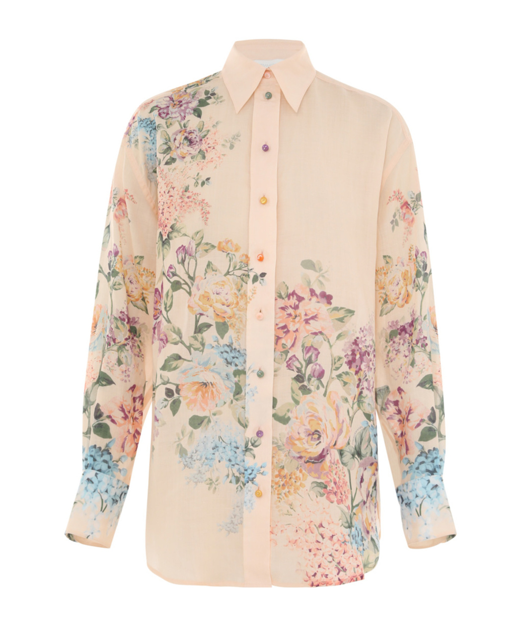 Shop Zimmermann Halliday Long-sleeved Shirt In Nude